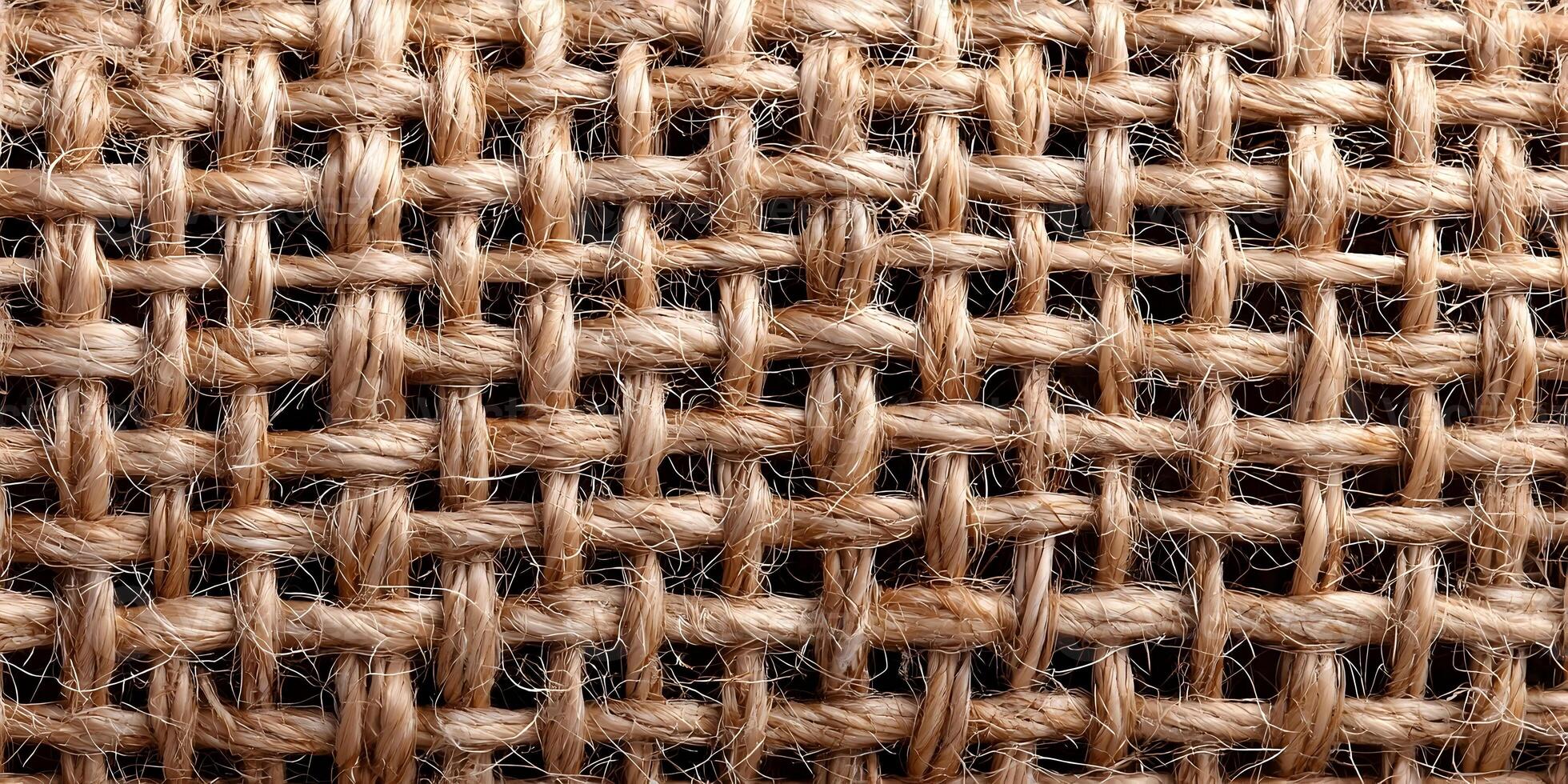 Detailed Closeup Brown Burlap Texture Seamless Pattern photo