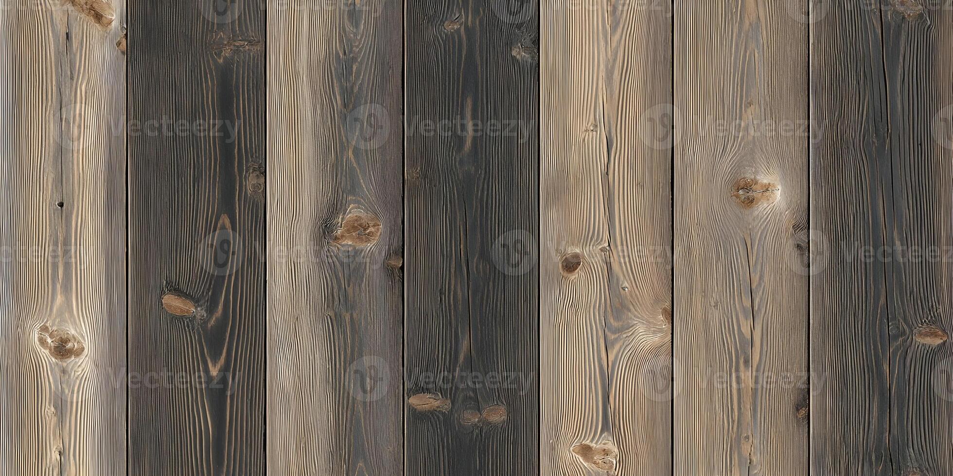 Dark Brown and Gray Rustic Wood Planks Seamless Texture Background photo