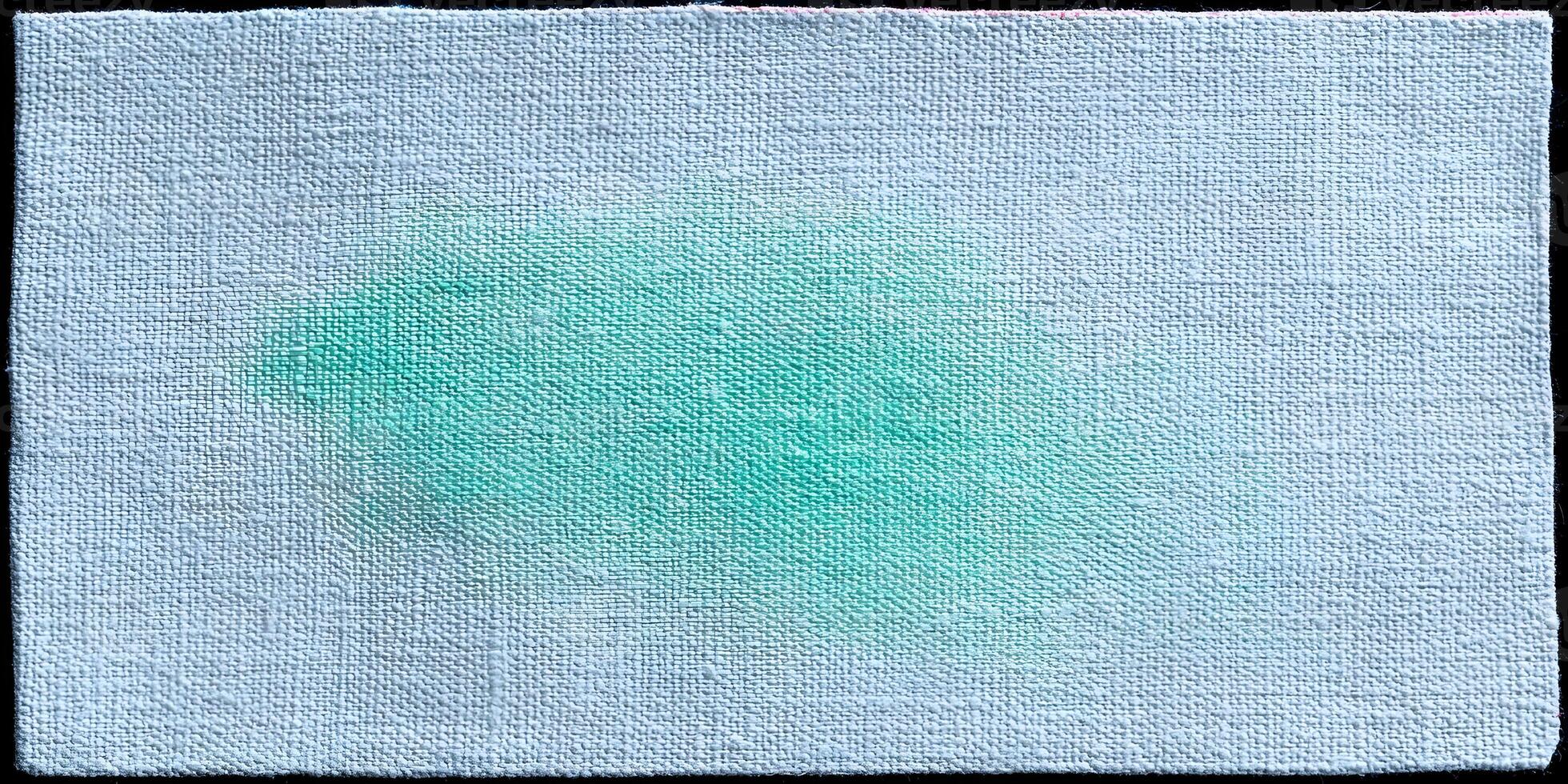 Light Blue Canvas Texture with Green Gradient Paint Splotch photo
