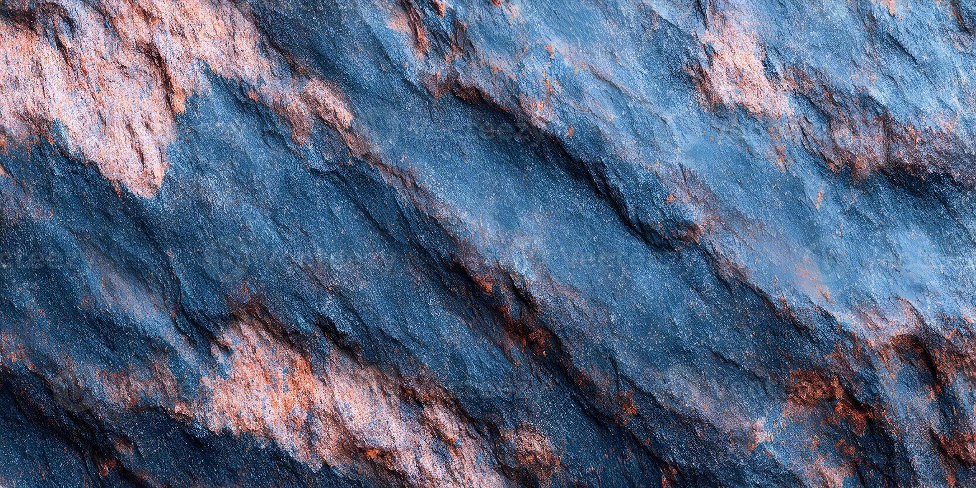 Blue and Orange Stone Texture Rough Rock Surface Background photo