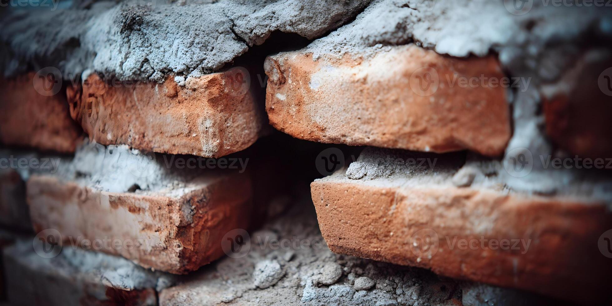 Closeup Red Brick Wall Texture Grunge Background Old Masonry Brown Bricks Rough Surface photo