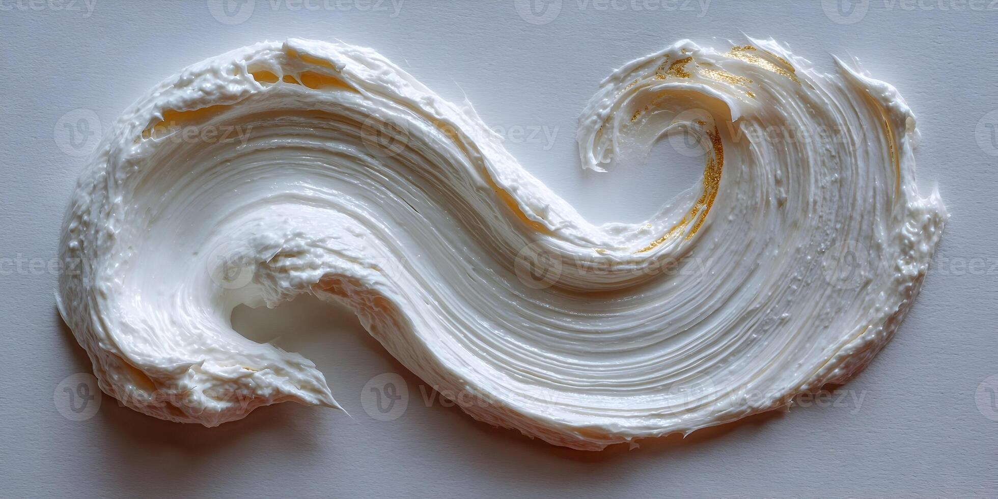 White Cream Gold Swirl Abstract Painting Texture photo