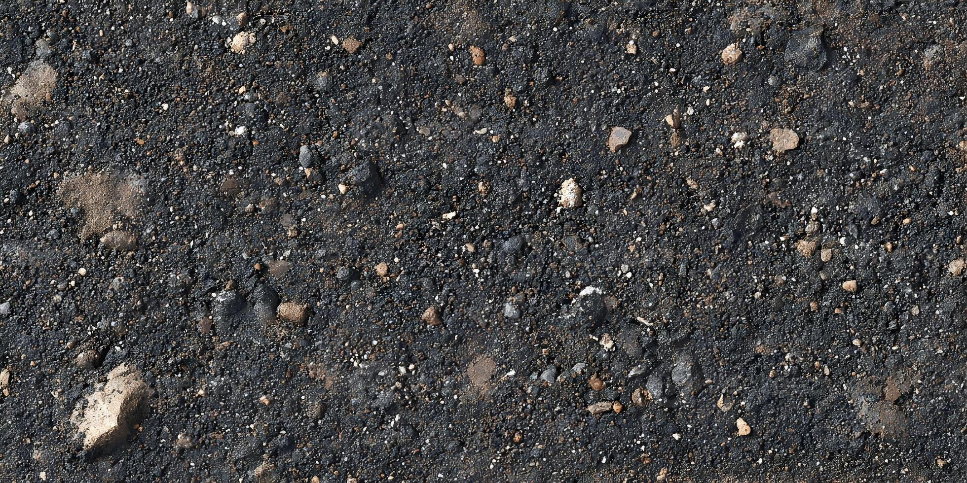 Dark Gray Soil Ground Texture with Small Rocks and Pebbles Seamless Pattern photo