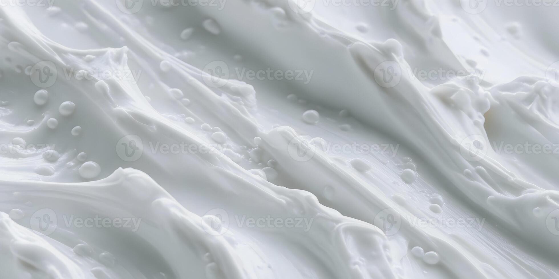 White Cream Texture with Air Bubbles Close Up Detailed Swirled Cosmetic Product Background photo