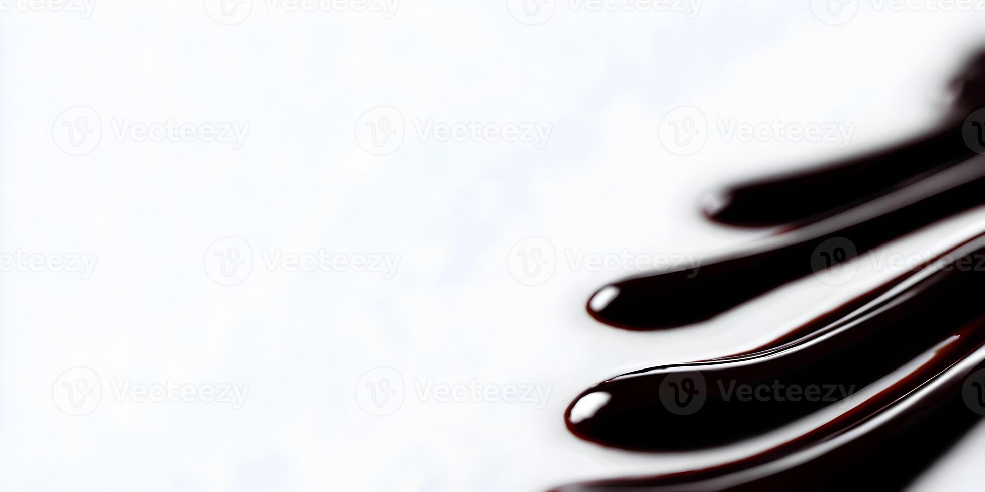 Dark Chocolate Drizzle Melted Chocolate Flowing on White Background Sweet Dessert Food Photography photo