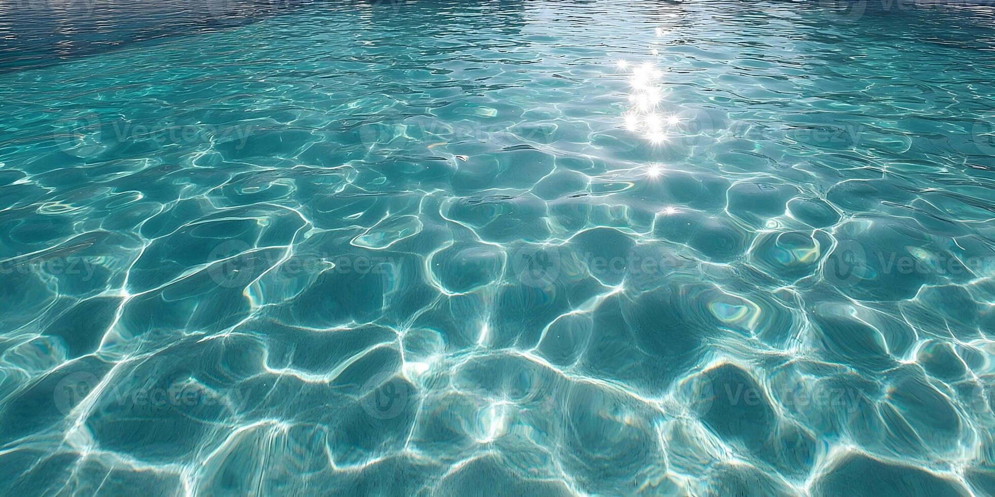 Sunlight Reflecting on Clear Teal Water Surface Ripples Texture Background photo