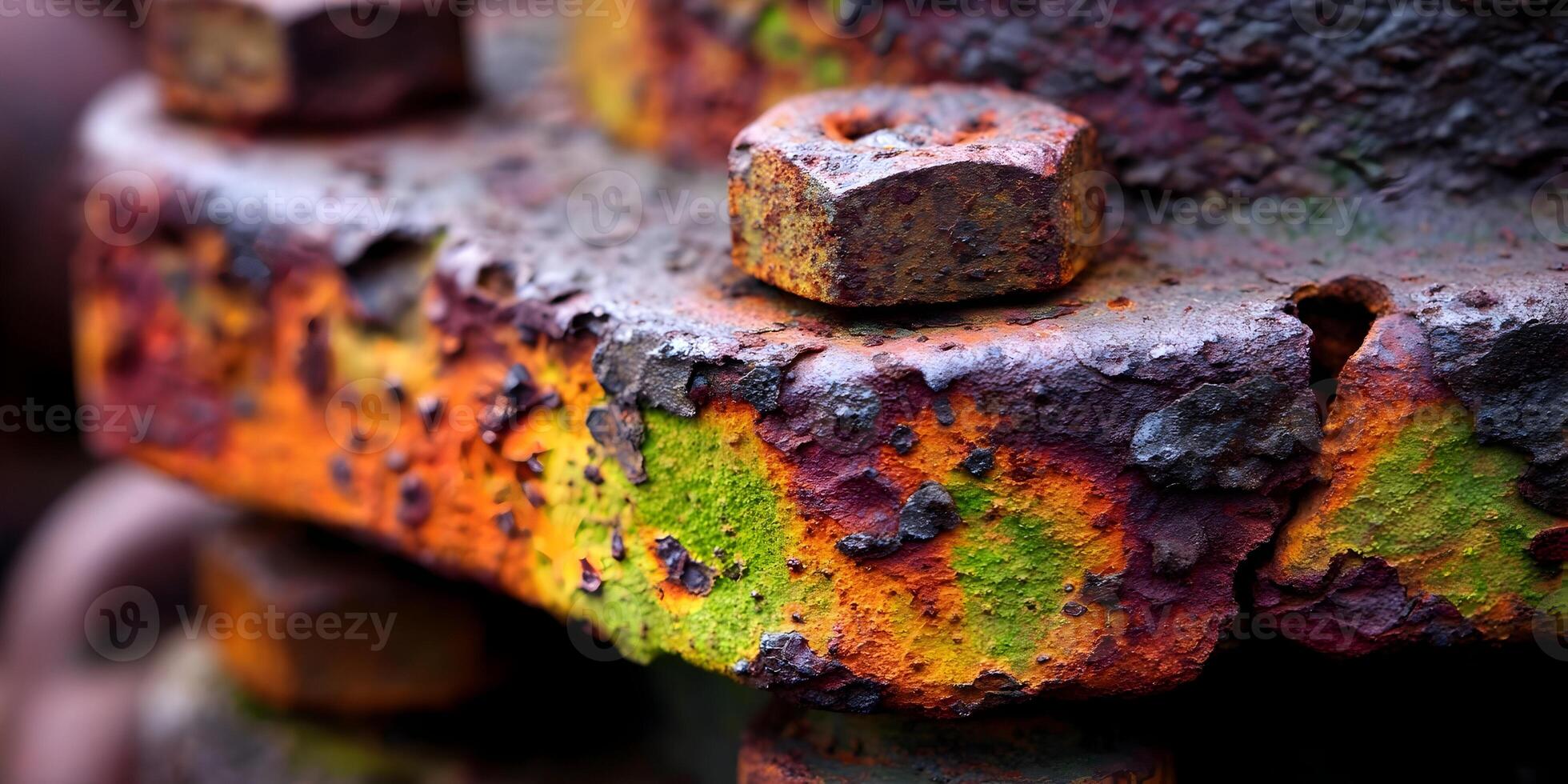 Rusty Metal Bolt Closeup Colorful Corrosion Texture Industrial photo