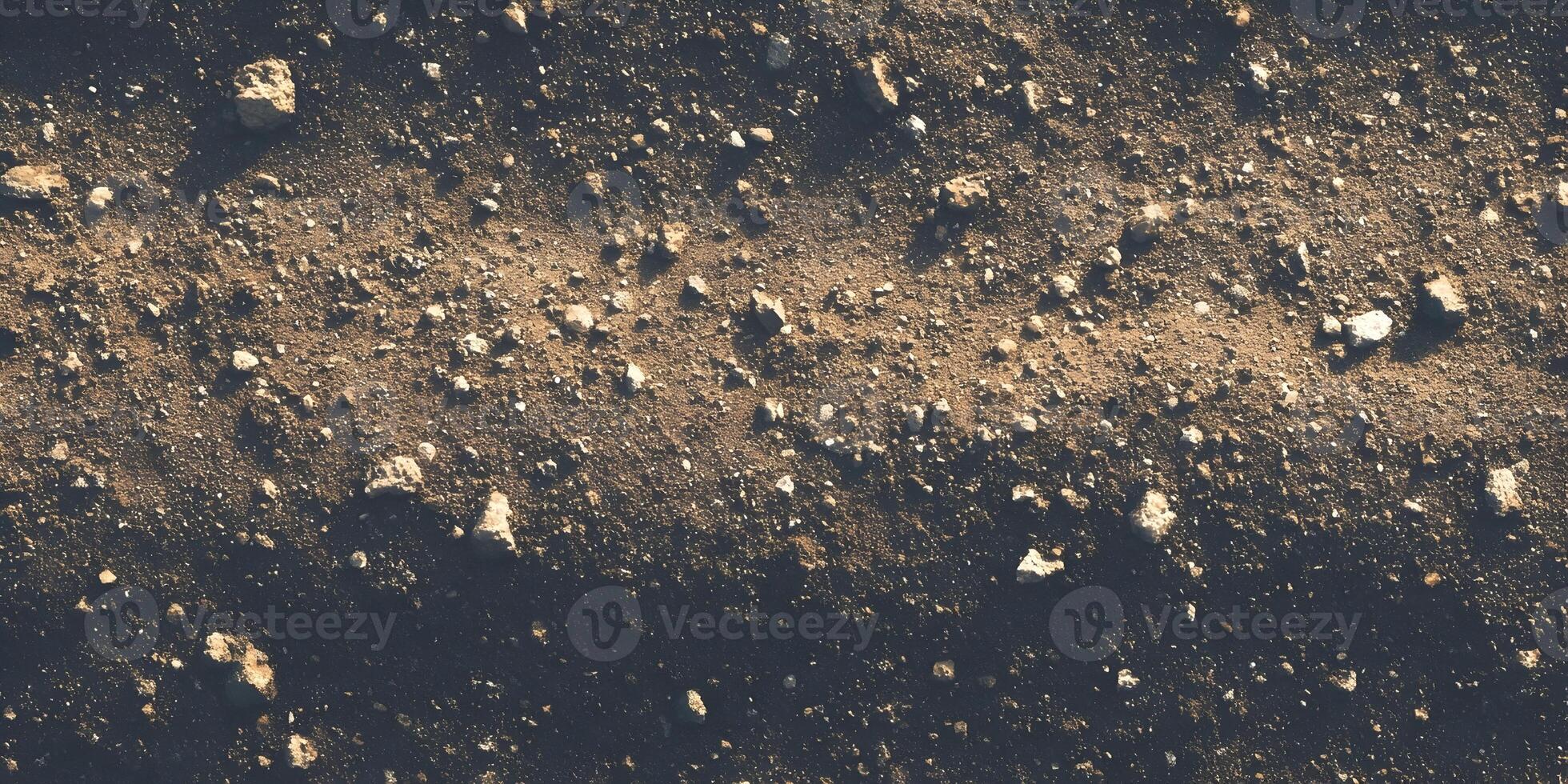 Brown Soil Texture with Small Stones and Rocks Background Image photo