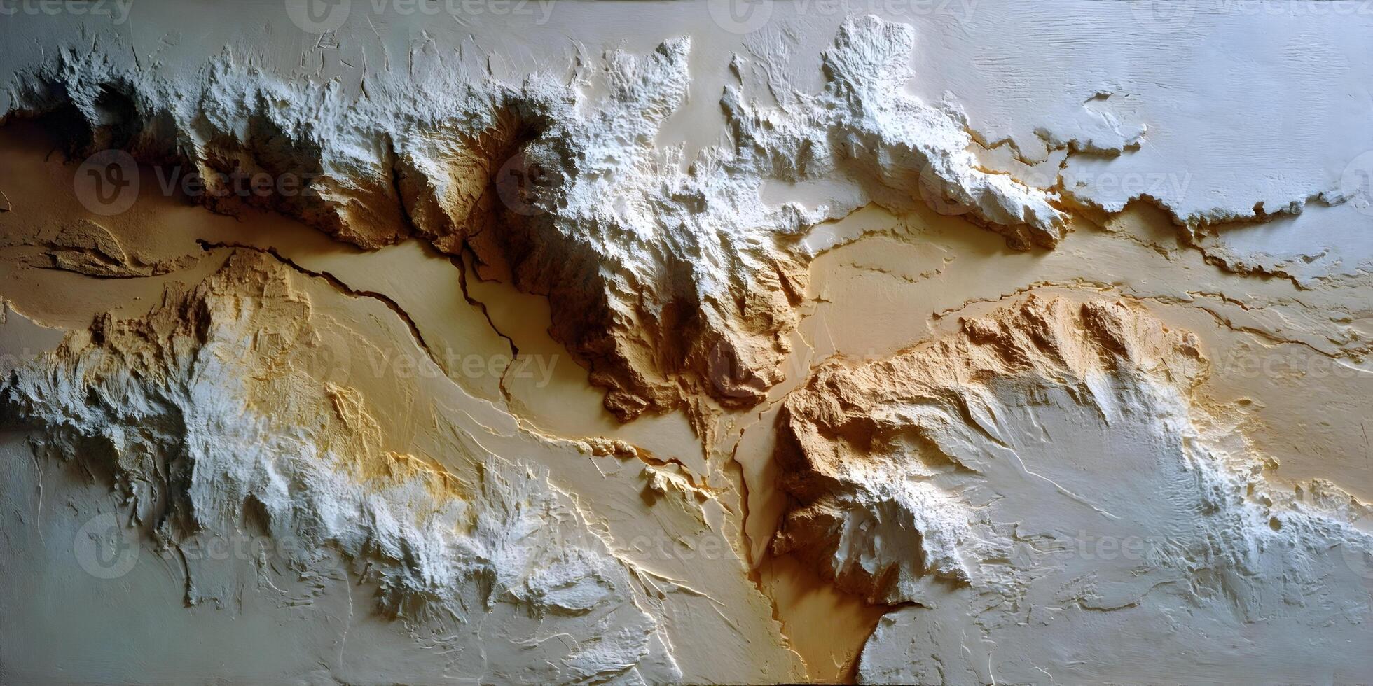 Abstract 3D Relief Texture Beige White Mountain Landscape Art photo
