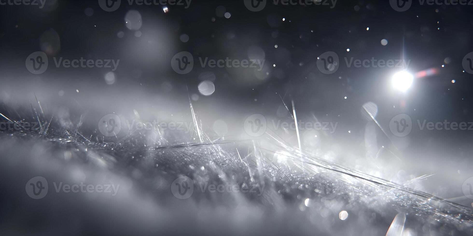 Abstract Gray Surface with Sparkling Crystals and Light Bokeh photo
