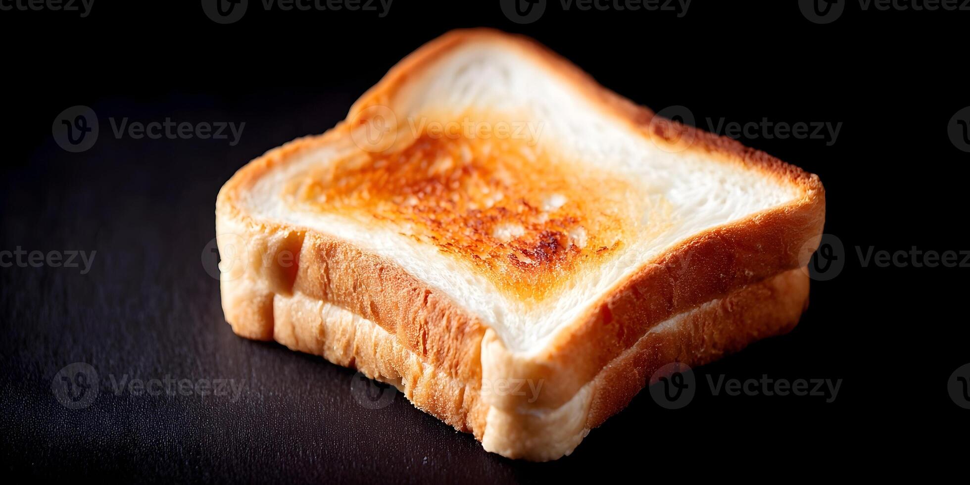 Two Slices of Toasted Bread Golden Brown Crust Closeup Food Photography photo