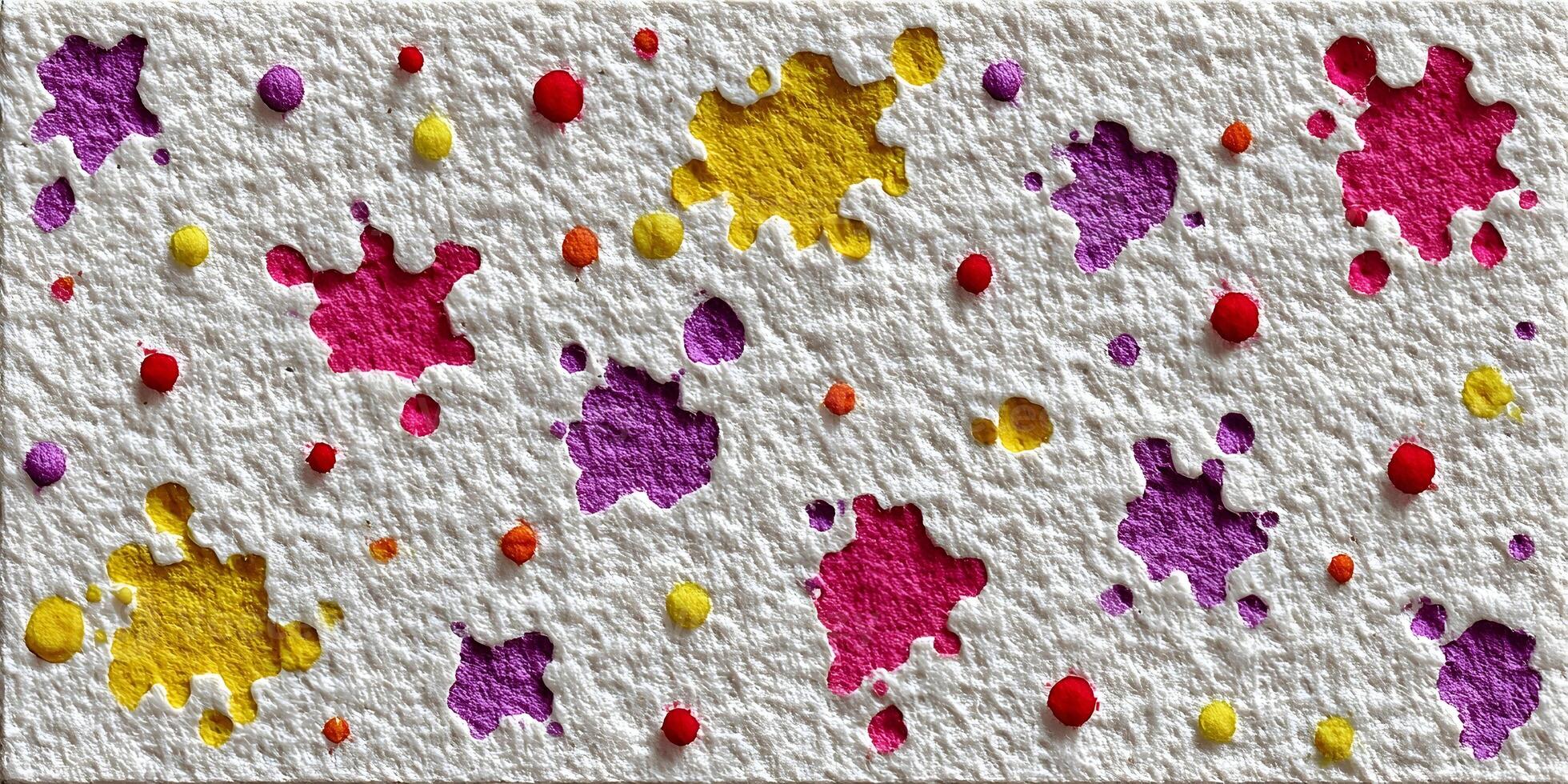 Colorful Paint Splatter Texture Background Red Pink Purple Yellow photo