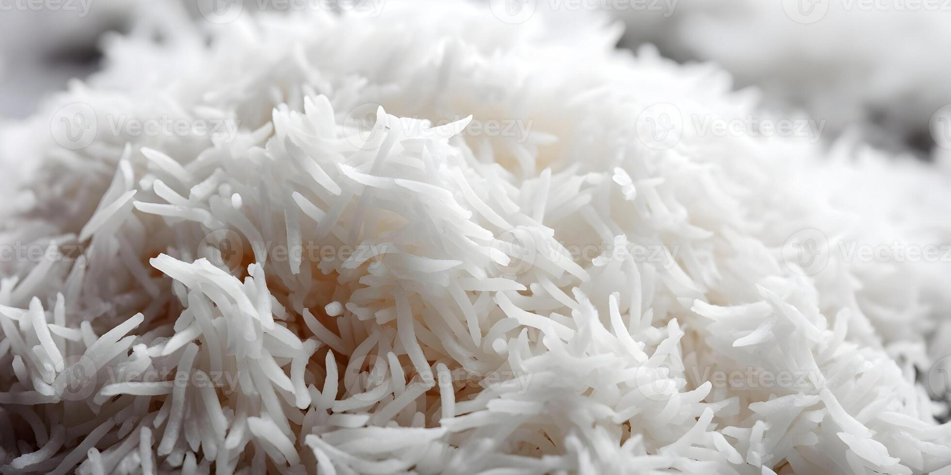 Closeup Cooked White Rice Grains Texture Food Photograph photo
