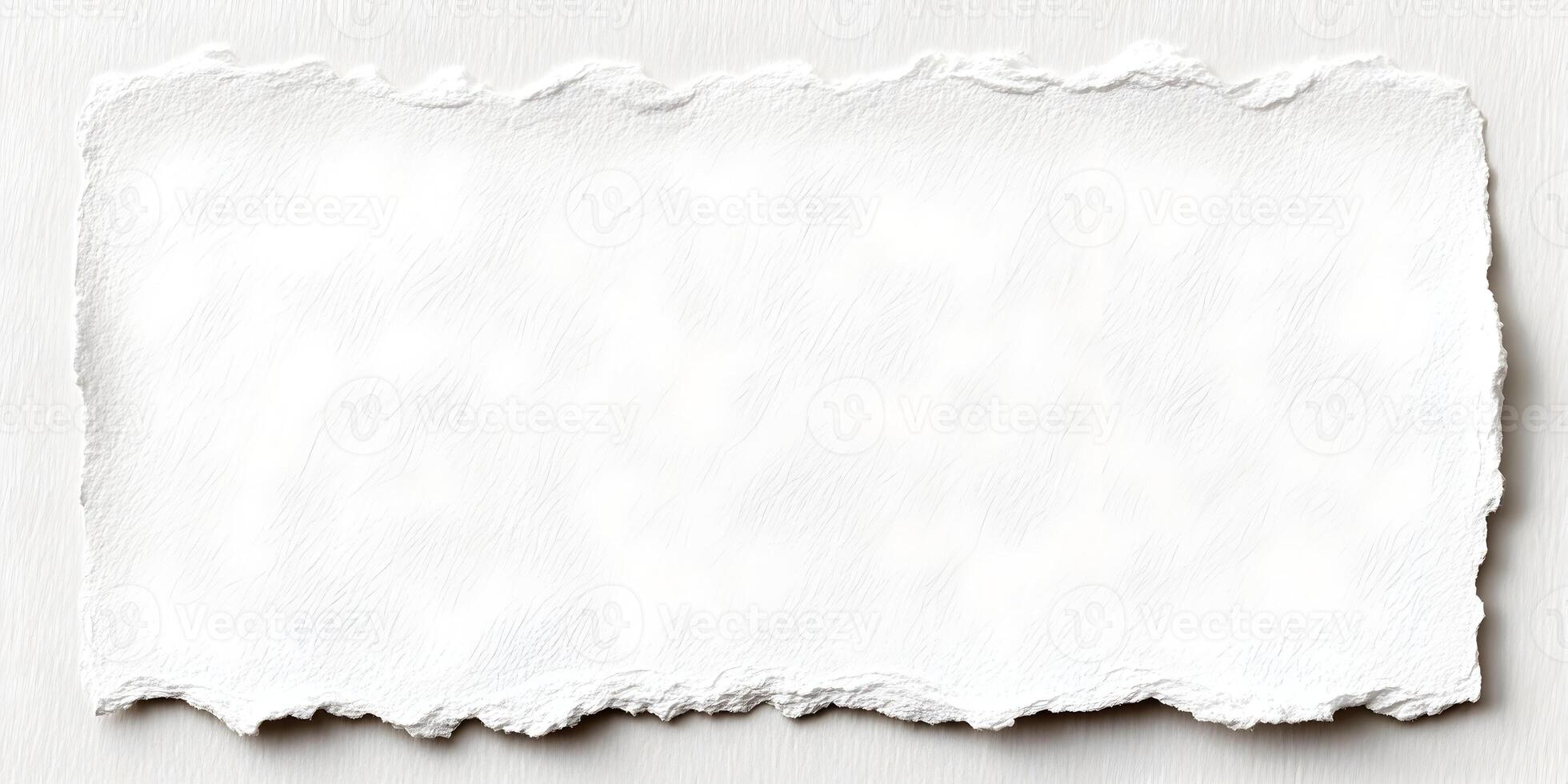 White Torn Paper Texture Irregular Edge Blank Note photo