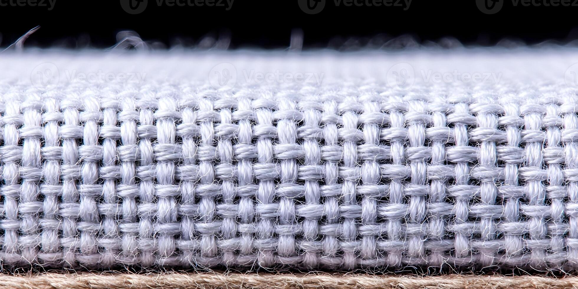 Closeup Grey Fabric Texture Detailed Woven Textile Material photo
