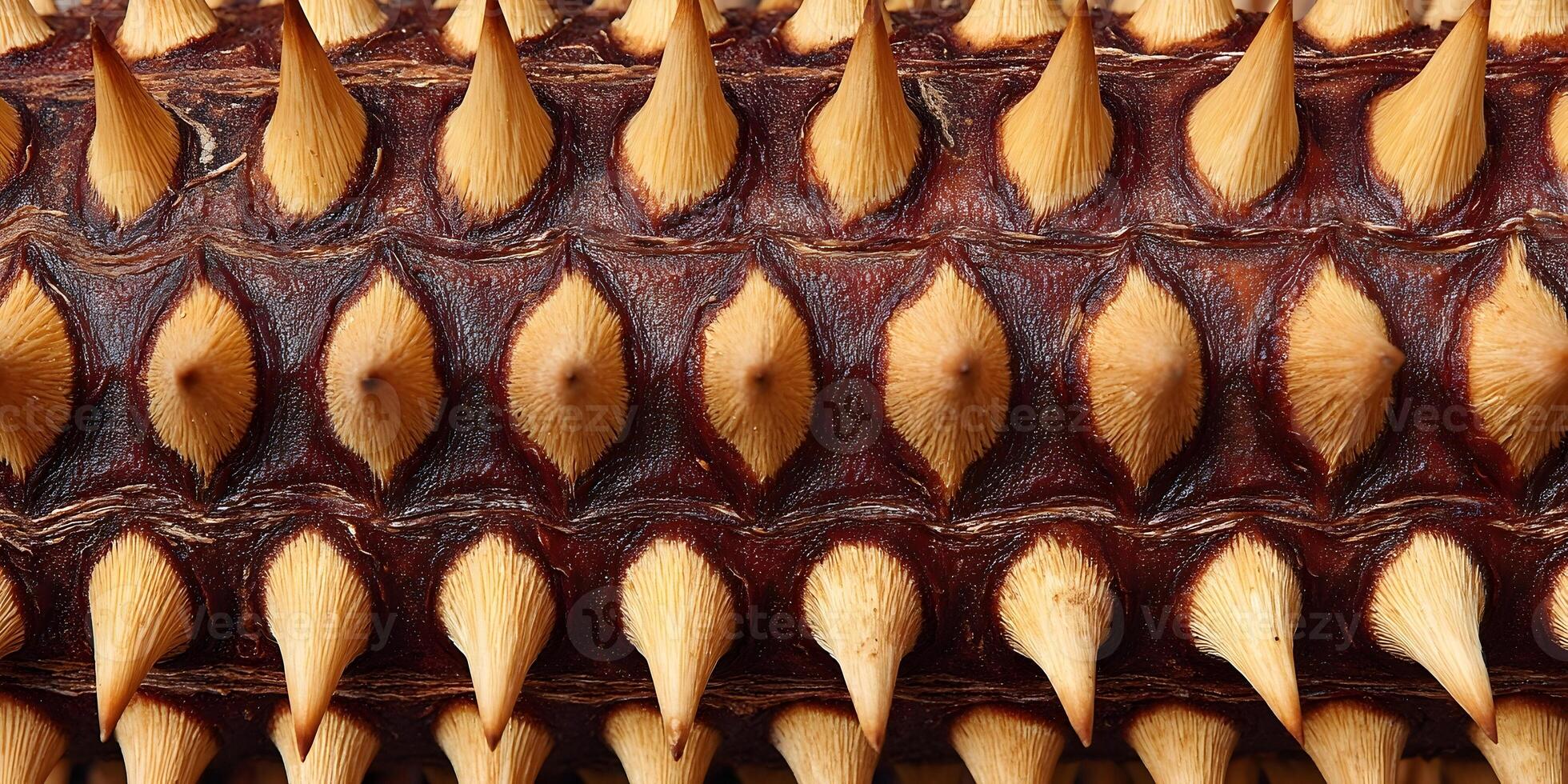 Closeup Detailed Texture Brown Spiky Plant Trunk Surface photo