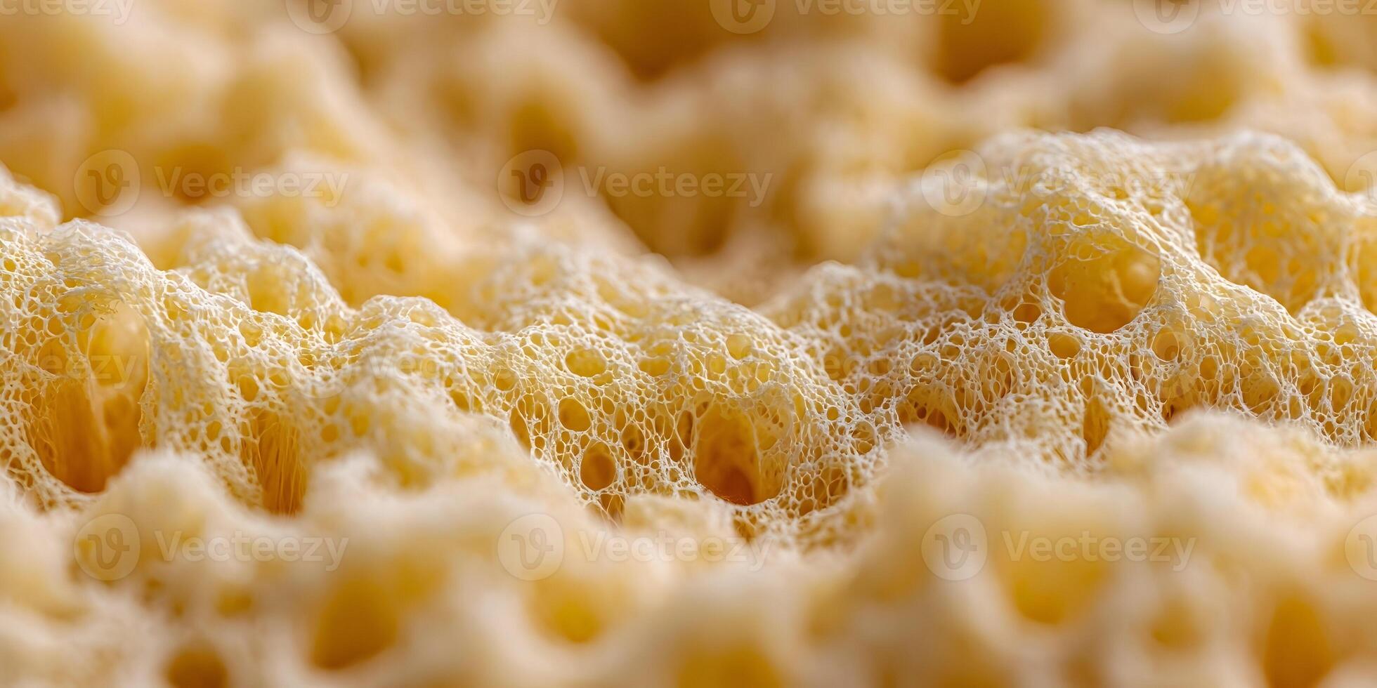 Closeup of Porous Yellow Material Texture Detailed Surface Macro Photography photo