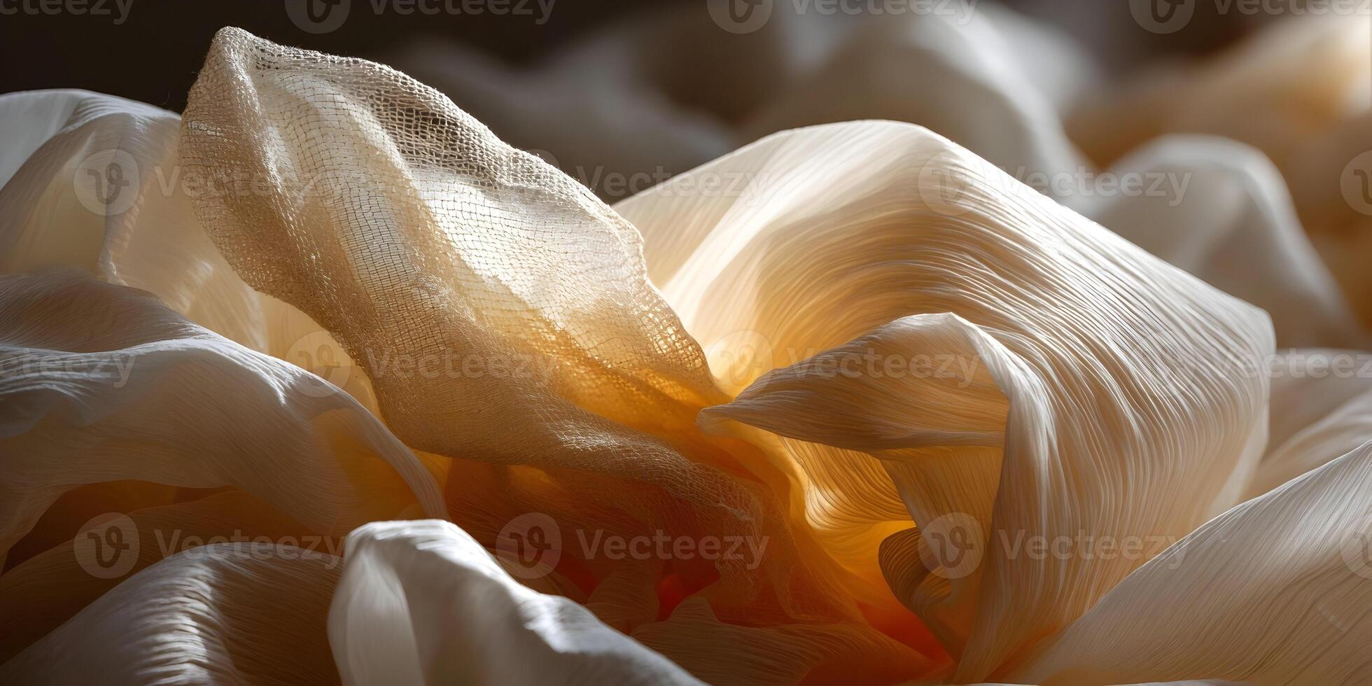 Abstract Beige Fabric Texture Light and Shadow Drapery photo