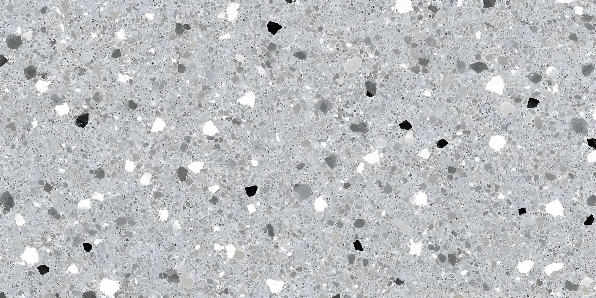 Grey Terrazzo Texture Seamless Pattern Background Light Gray and White Stones with Black Specks Small Pebbles Design photo