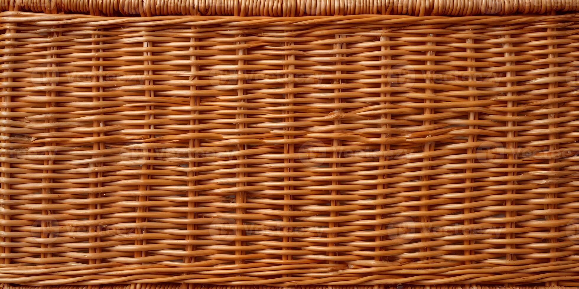 Light Brown Wicker Basket Texture Seamless Pattern photo