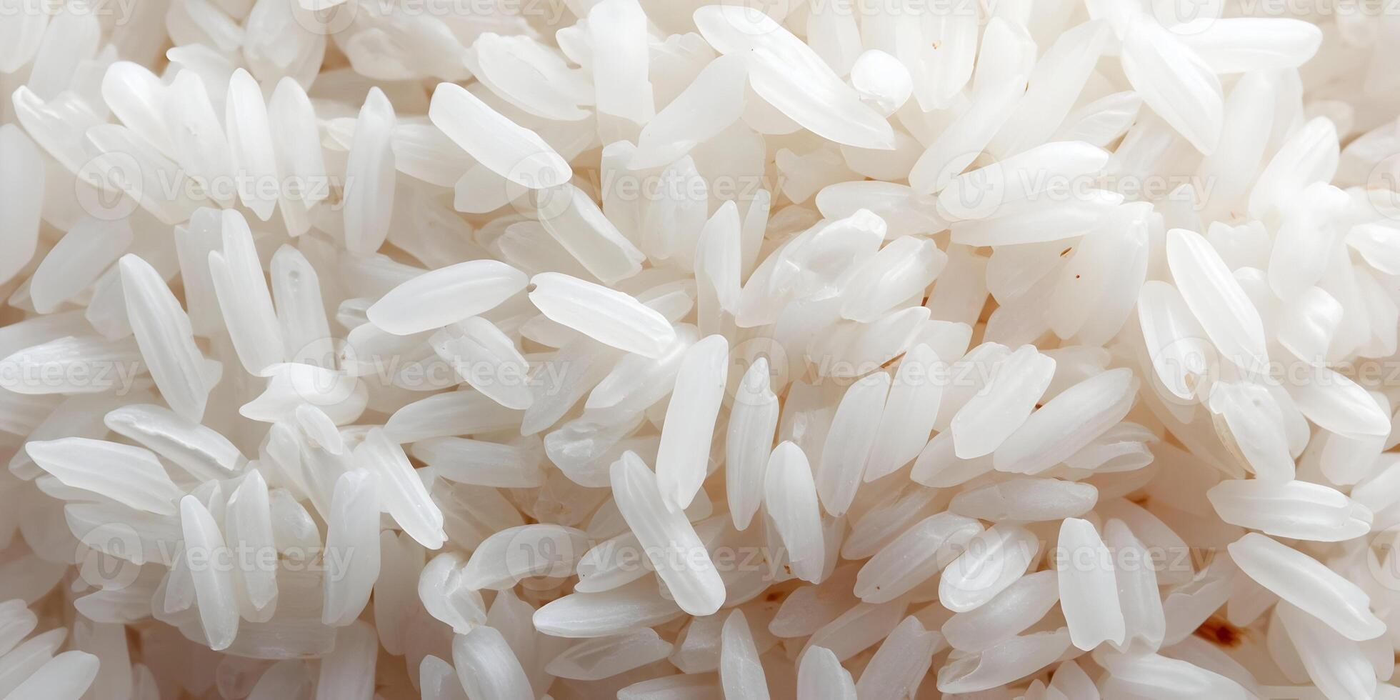 Closeup White Rice Grains Texture Food Background photo