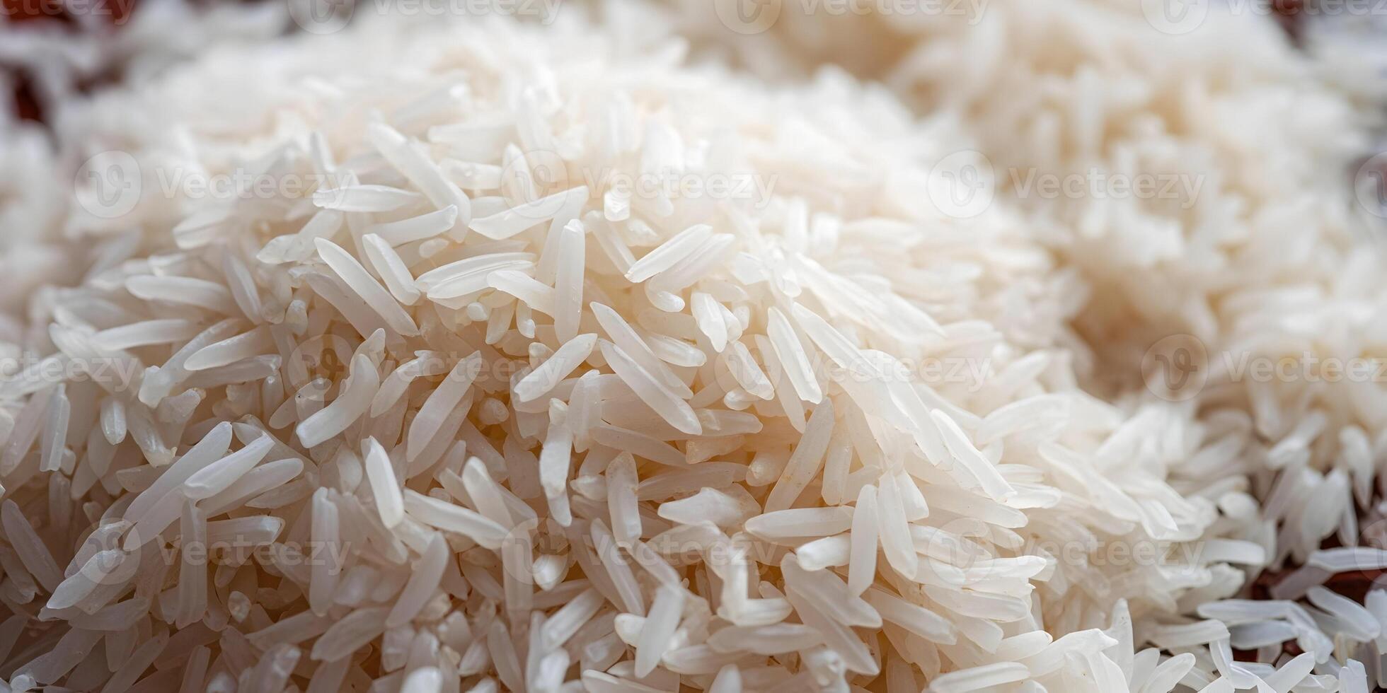 Closeup White Rice Grains Pile Detail Food Texture photo