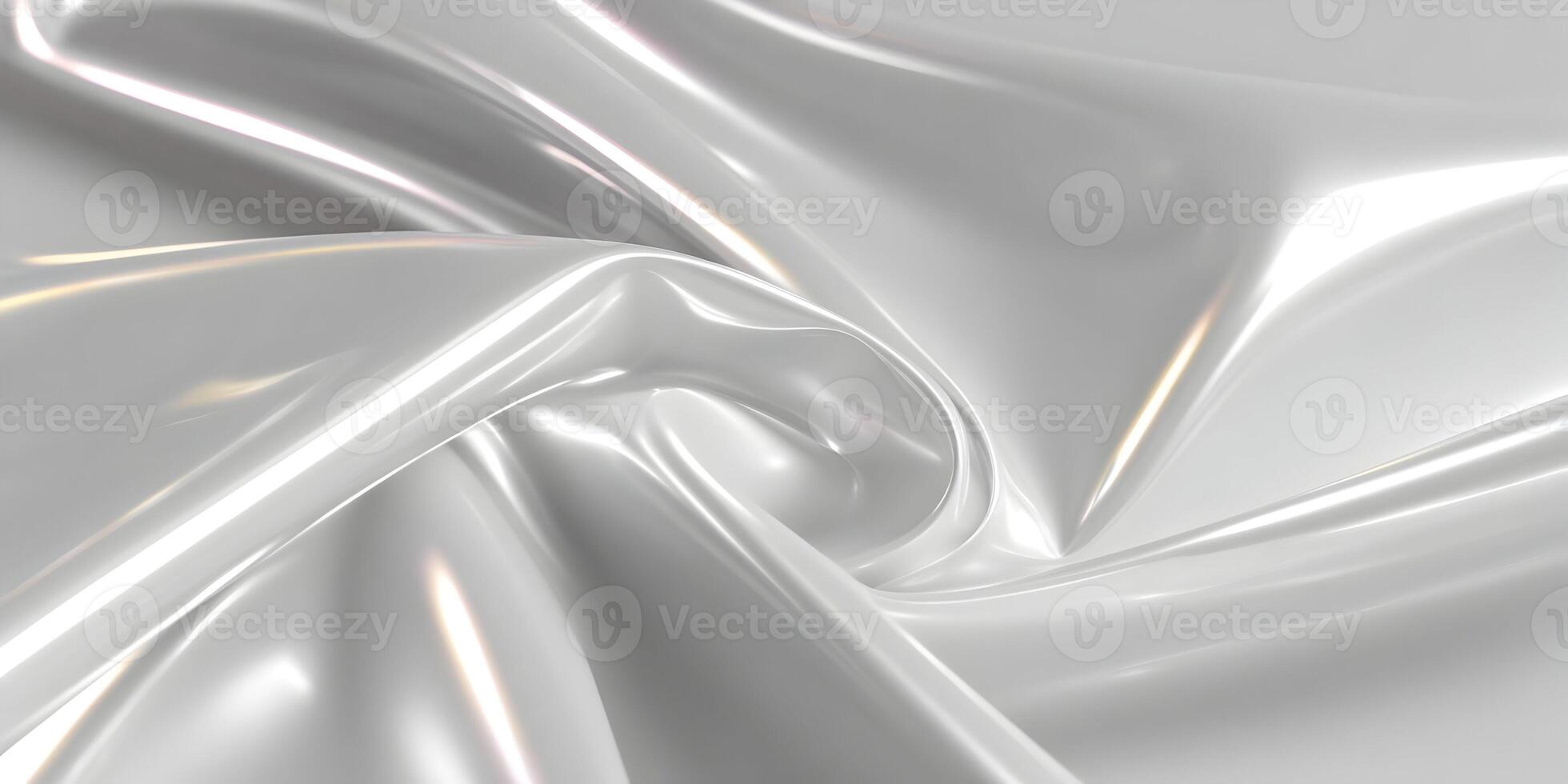 Abstract White Shiny Fabric Drapery Swirls Smooth Texture Background photo