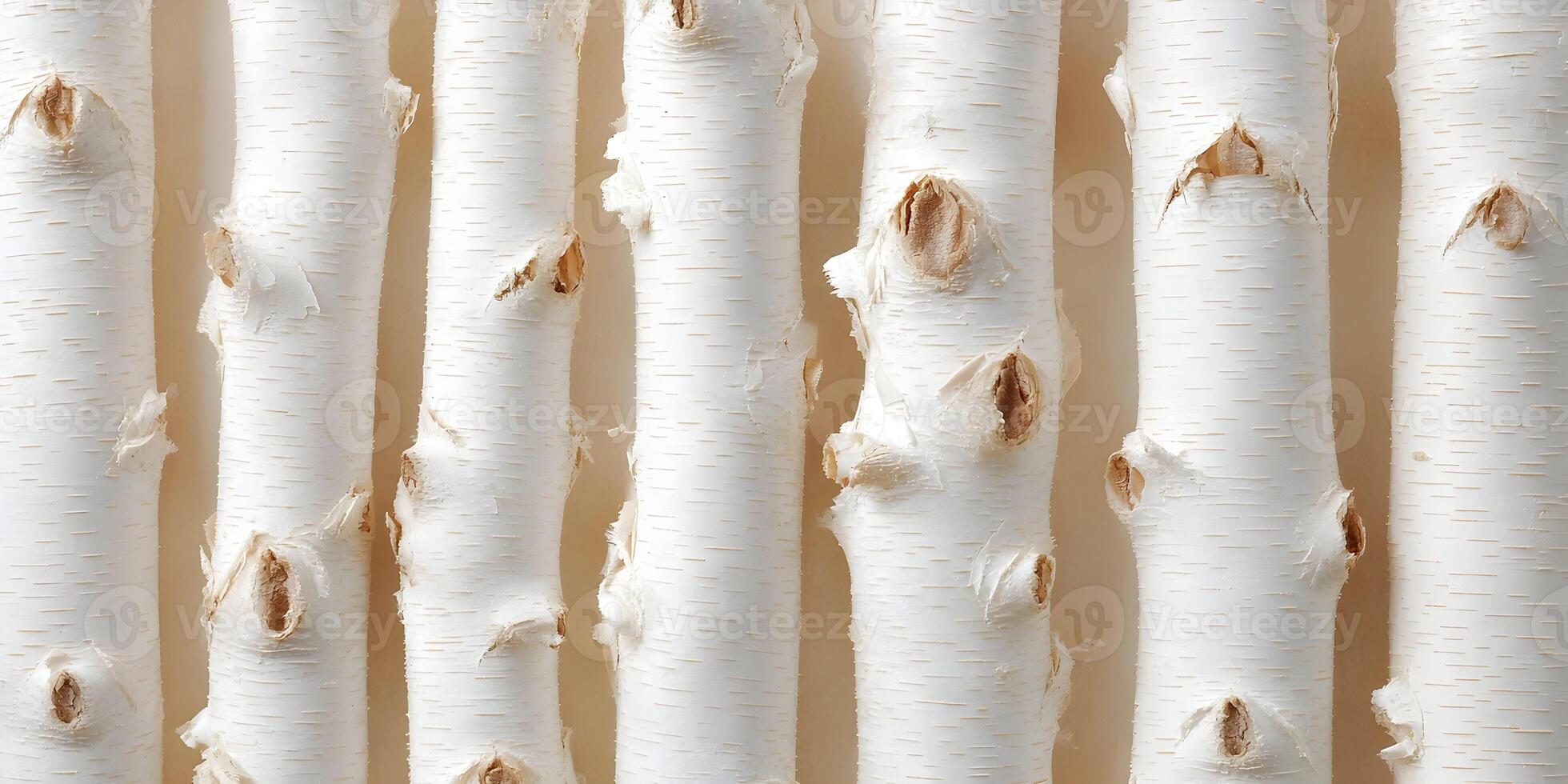 White Birch Tree Trunks Seamless Pattern Texture Background photo