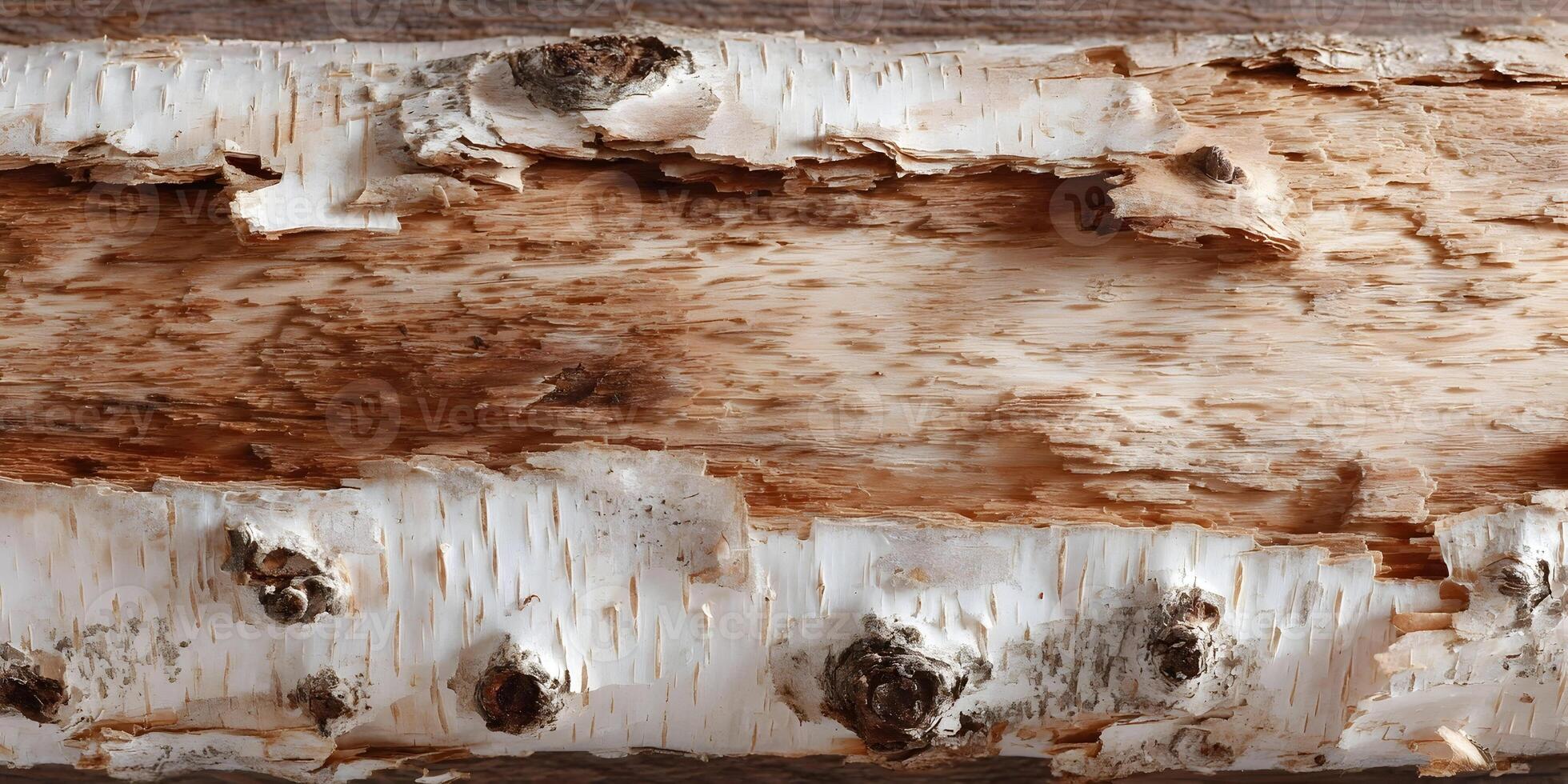 Detailed Birch Bark Texture Brown and White Wood Surface photo
