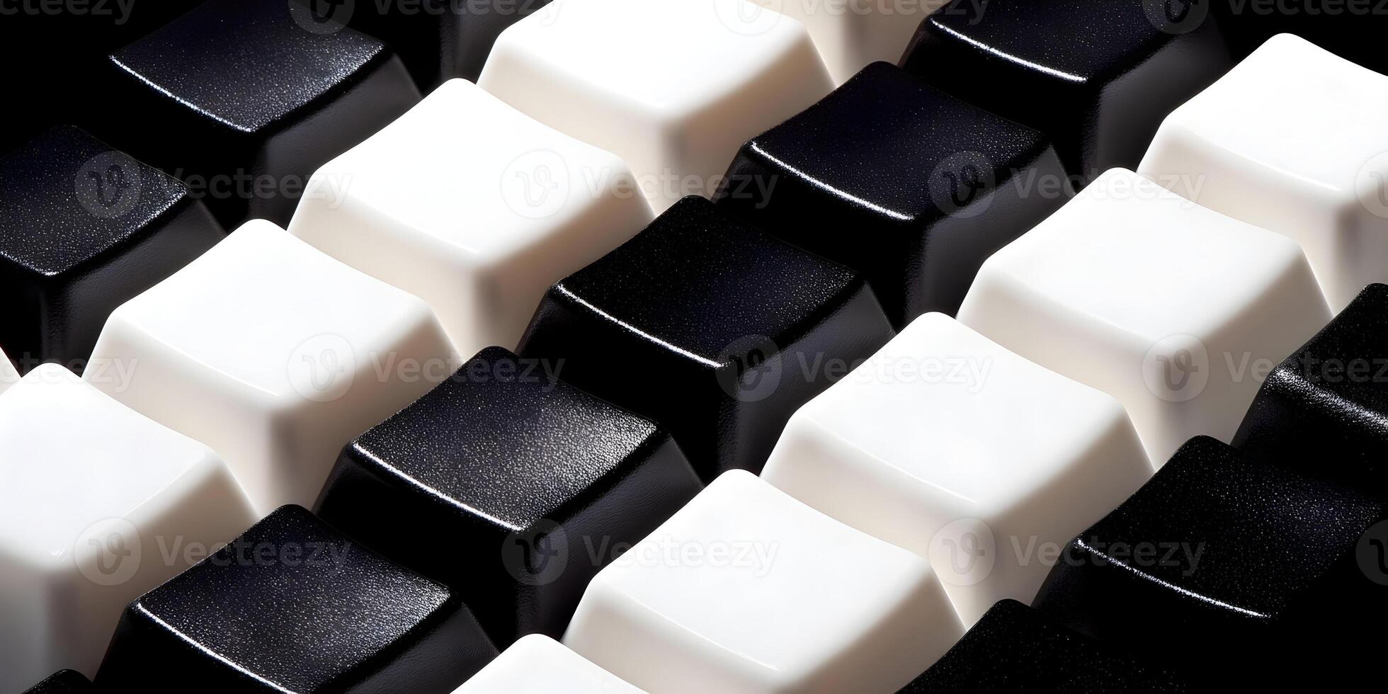 Black and White Keyboard Keys Diagonal Pattern Abstract Background photo