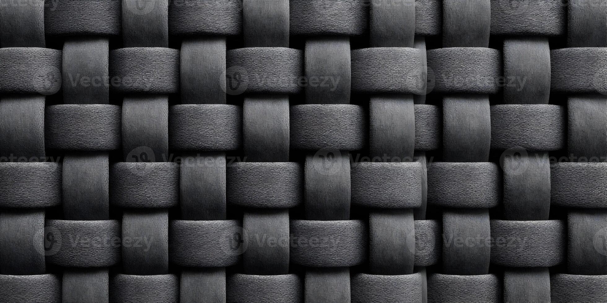 Dark Gray Woven Fabric Texture Seamless Pattern photo
