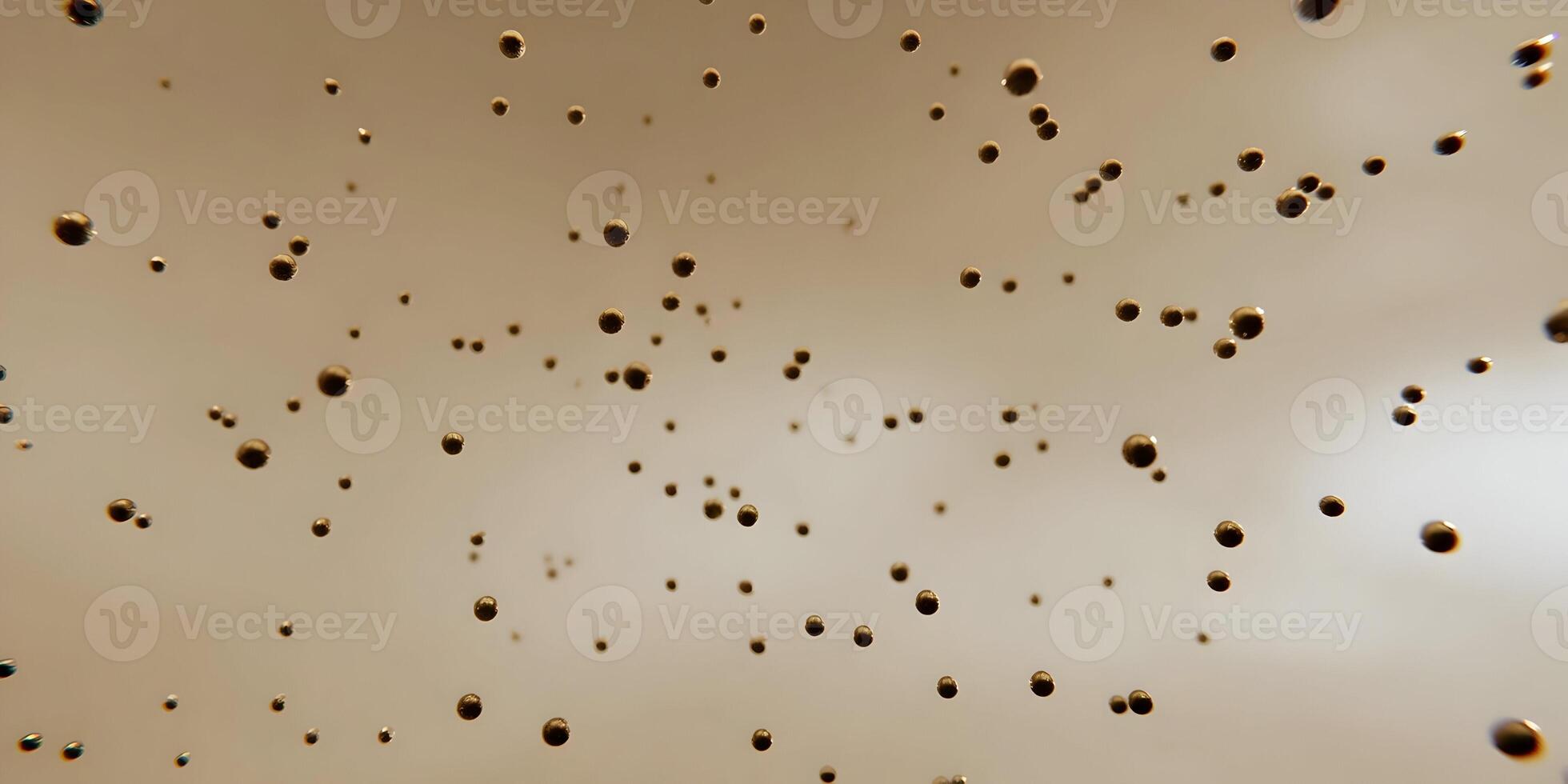 Abstract Brown Background Golden Bubbles Floating Upward photo