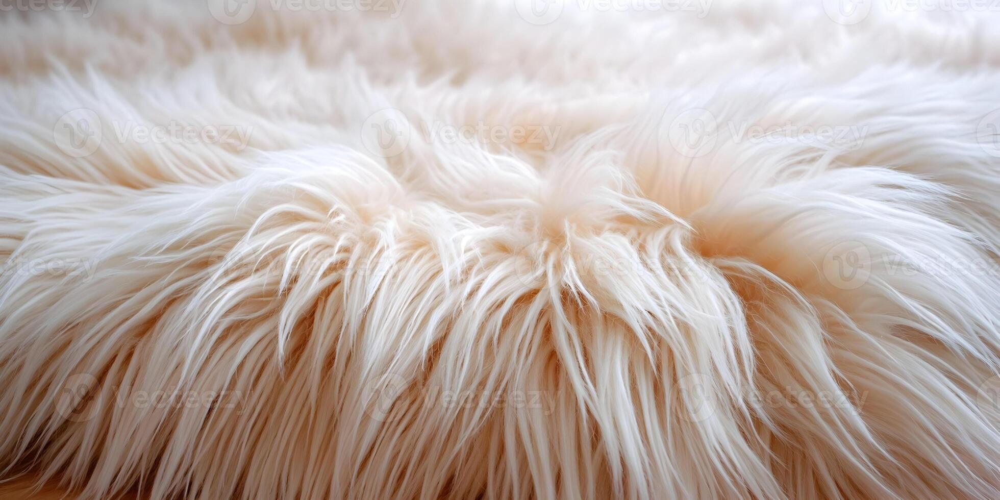 Cream Colored Fluffy Fur Texture Background Image photo