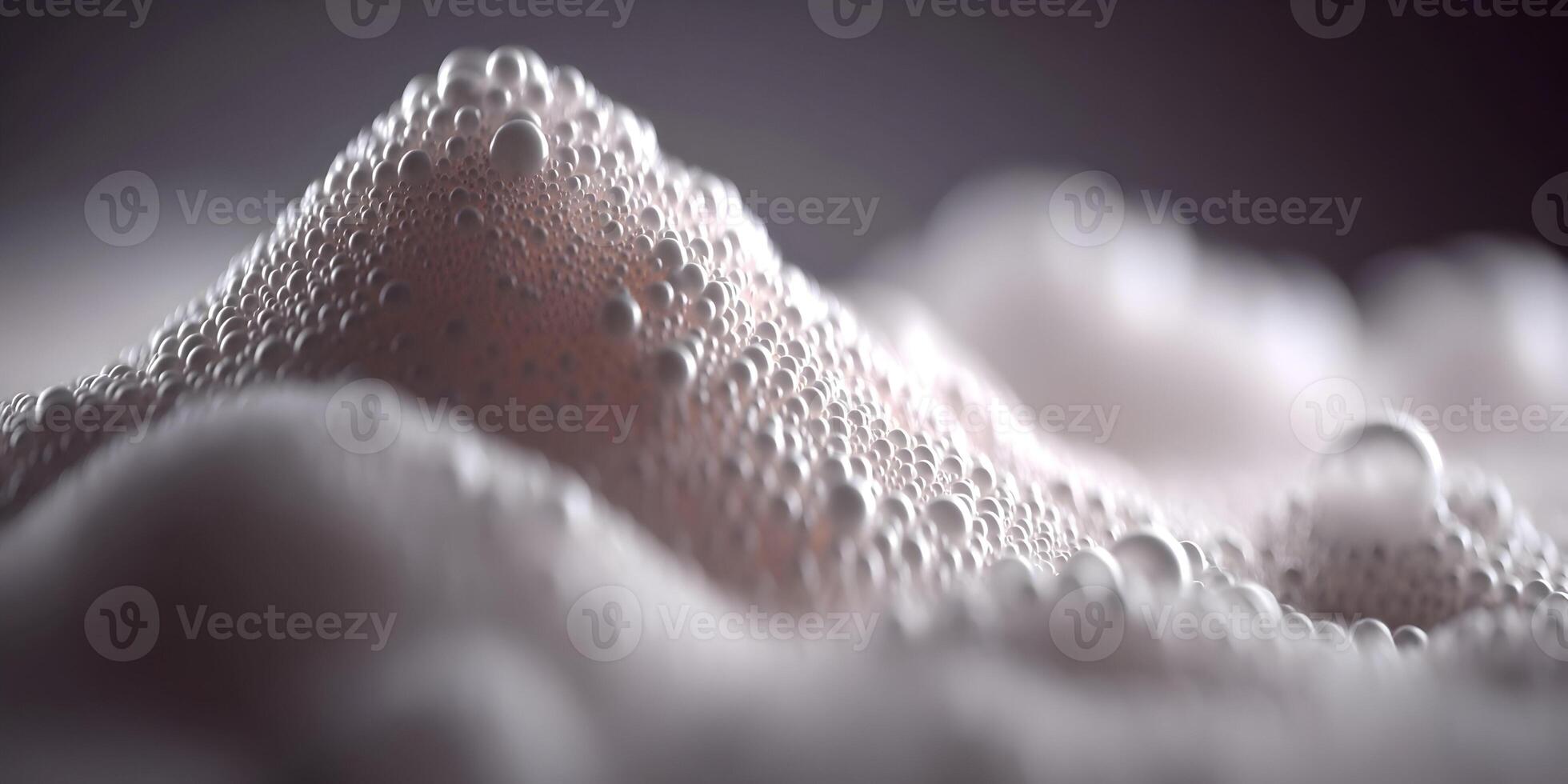 Closeup Foam Bubbles Texture Brown and White Creamy Peaks photo