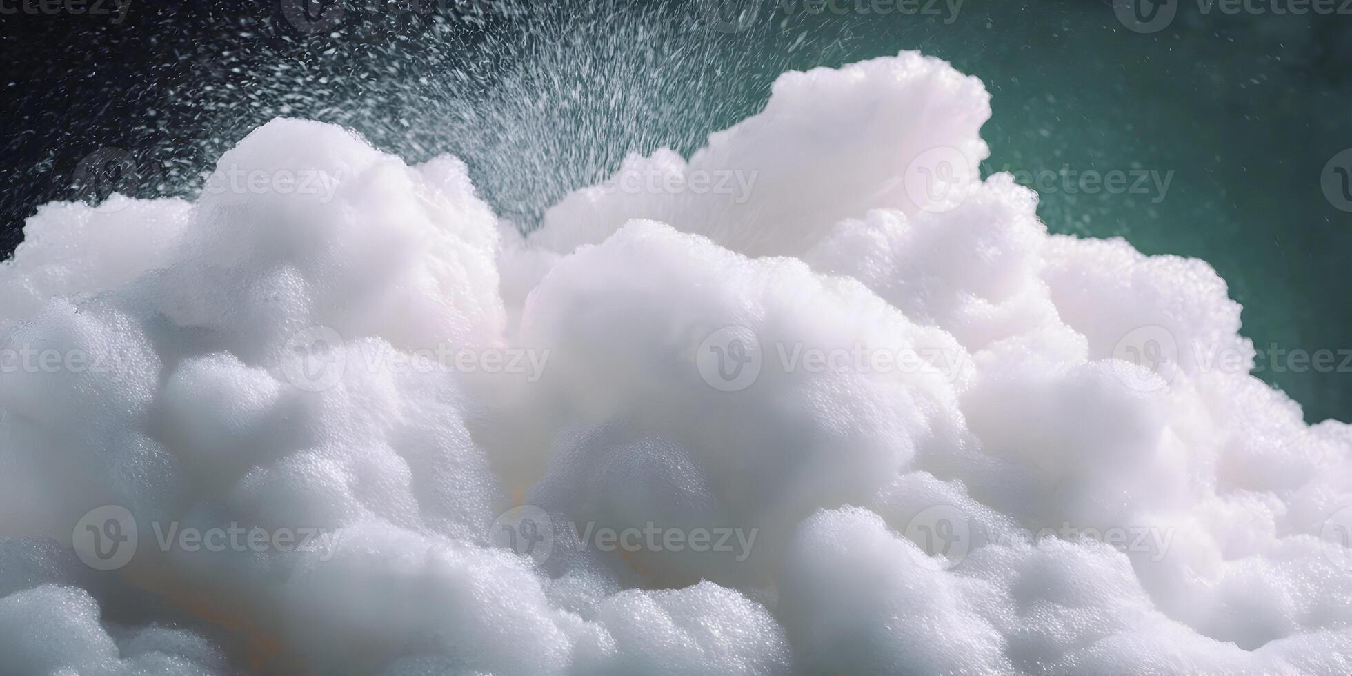White Foam Texture Close Up Photo Sparkling Bubbles Abstract Background