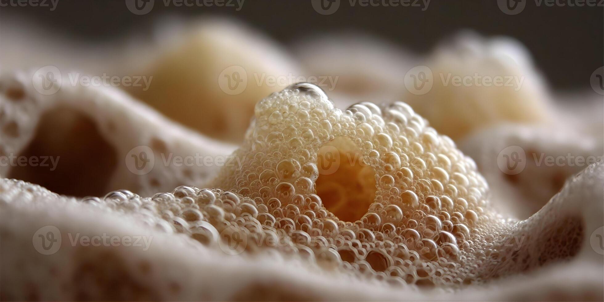 Closeup Brown Liquid Bubbles Foam Texture photo