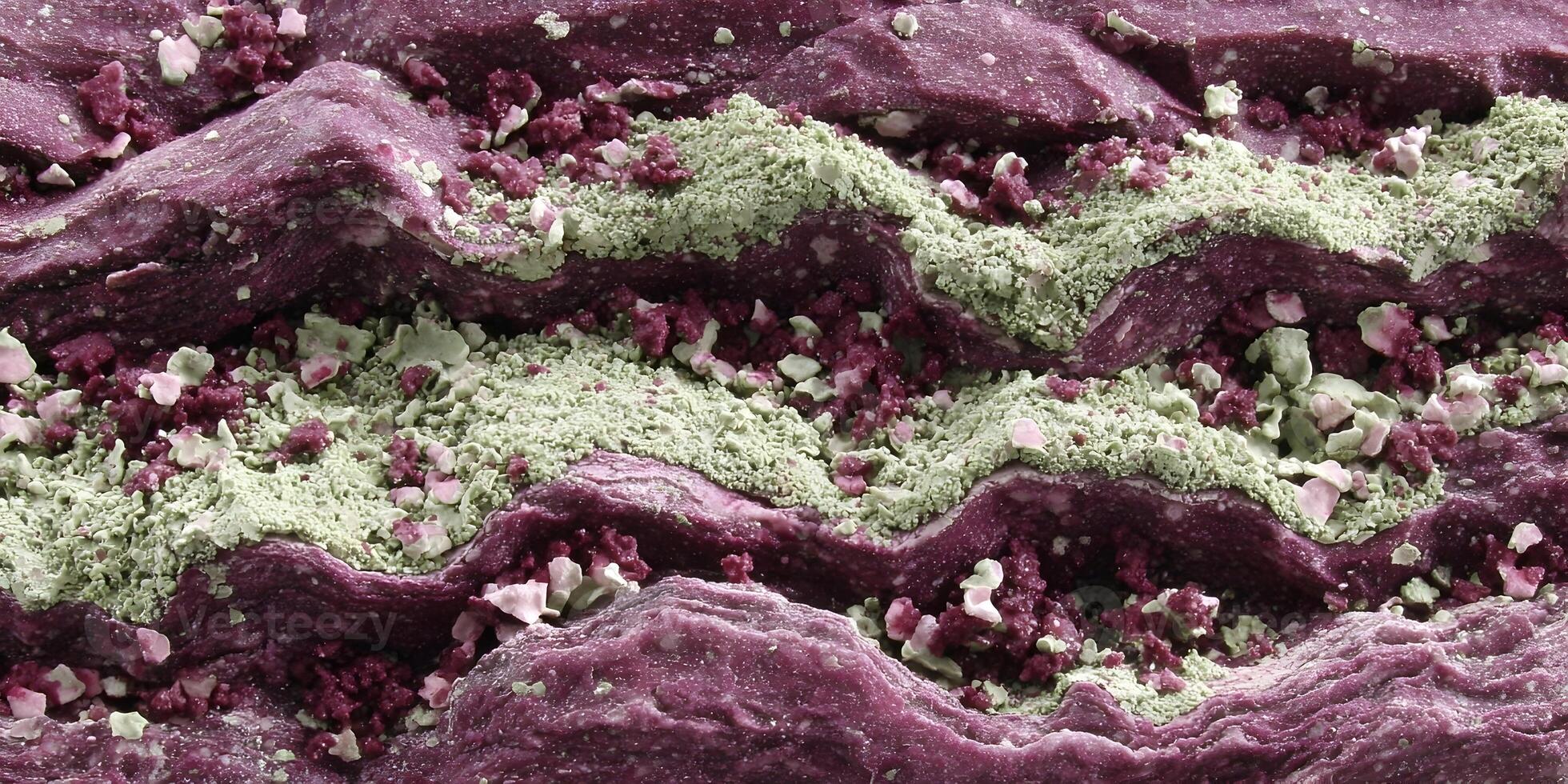 Closeup Detailed Purple and Green Mineral Texture Abstract Background photo