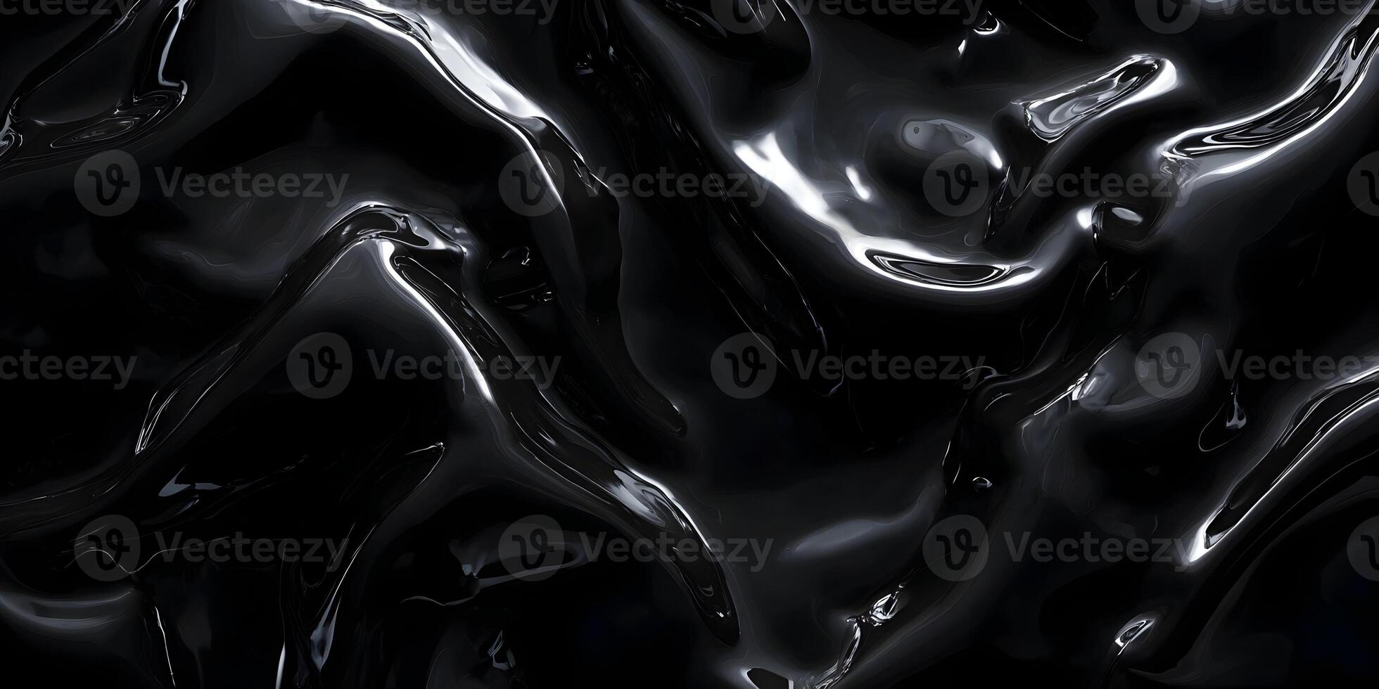 Abstract Black Liquid Glossy Texture Background photo