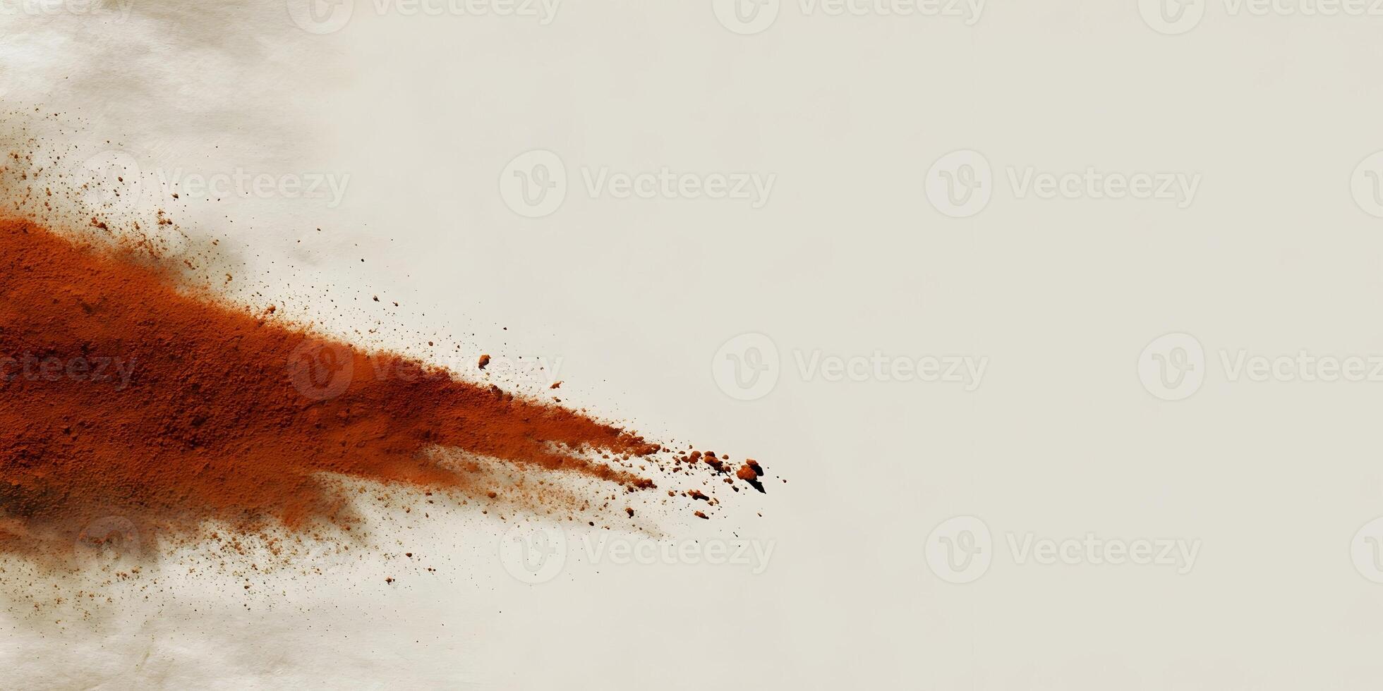 Orange Powder Explosion on Beige Background Abstract Design Element photo