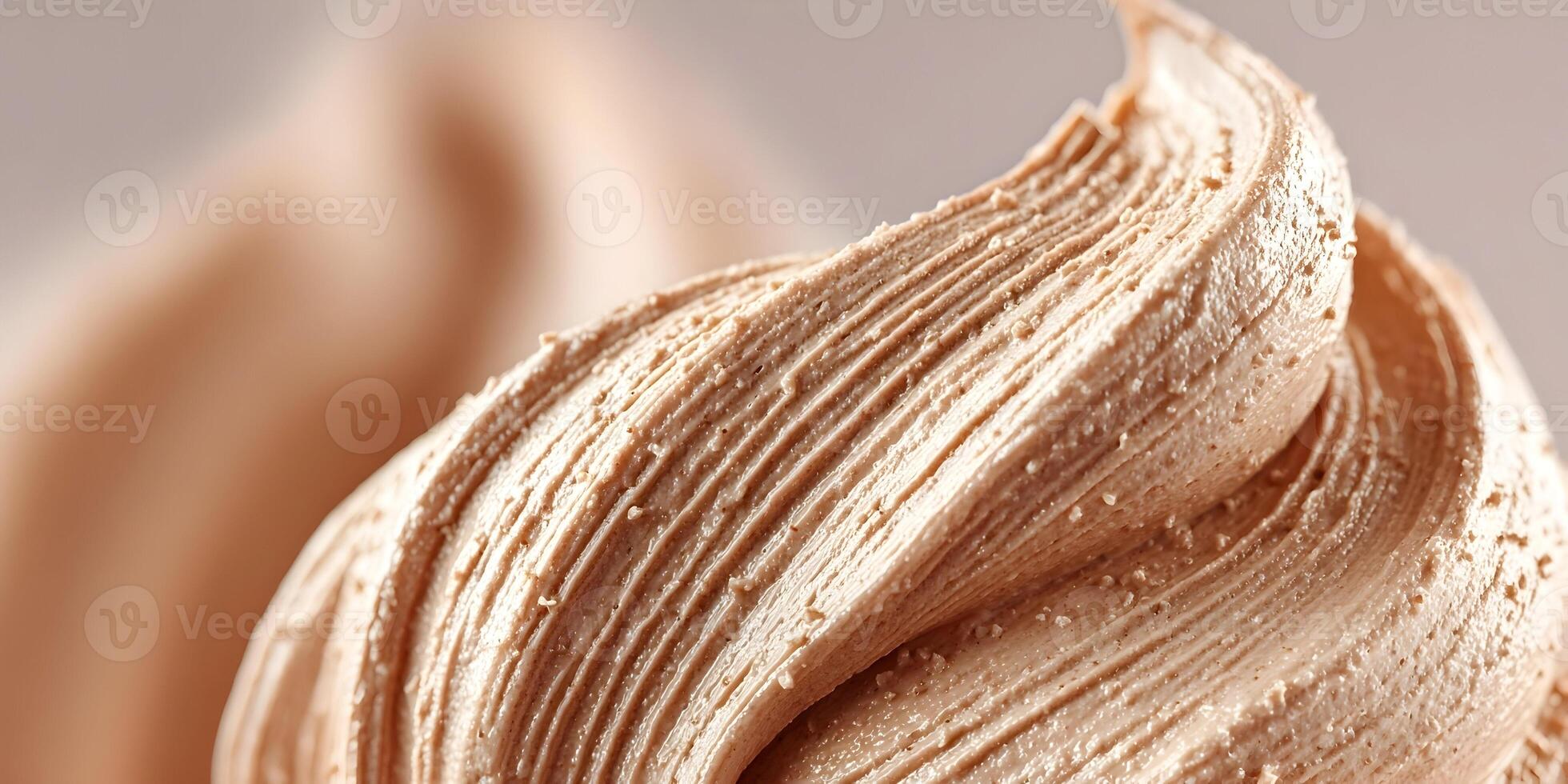 Closeup Brown Ice Cream Scoop Texture Dessert Sweet Food photo