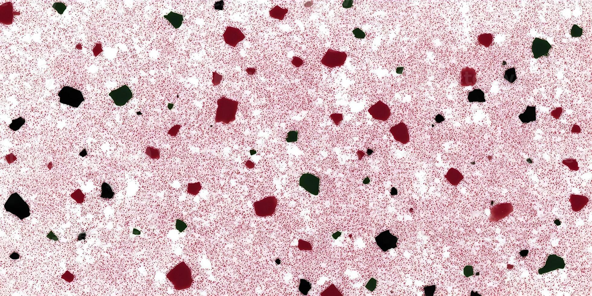 Red White Black Green Terrazzo Texture Seamless Pattern Background photo