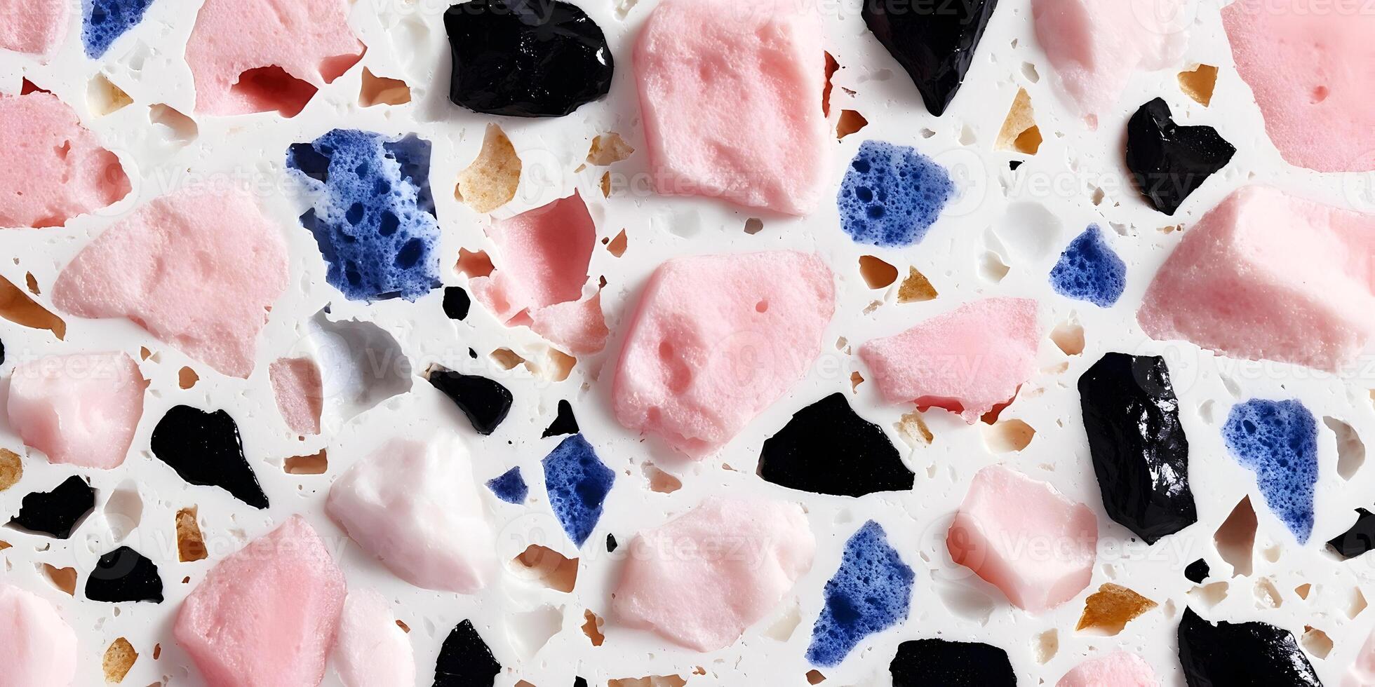 Pink Blue Black Terrazzo Texture Background Image photo