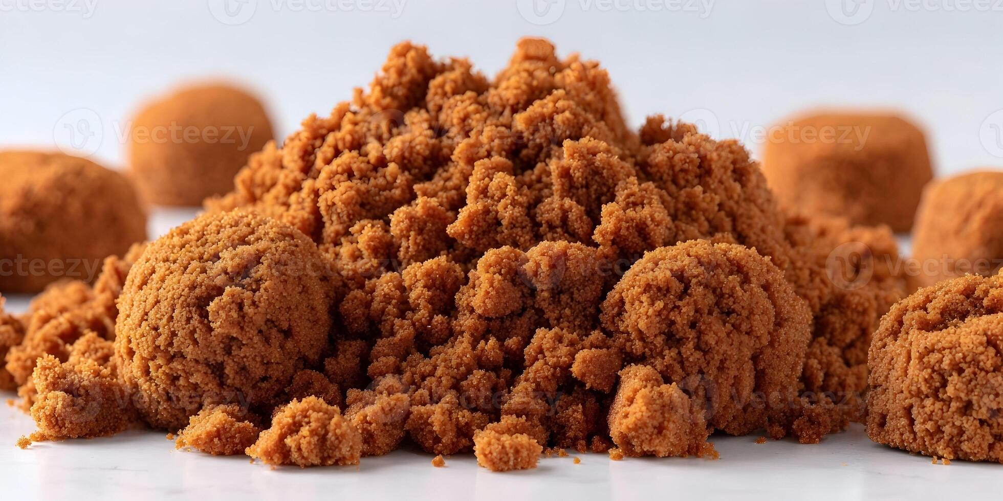 Brown Sugar Crystals Granulated Sweetener Pile Closeup photo