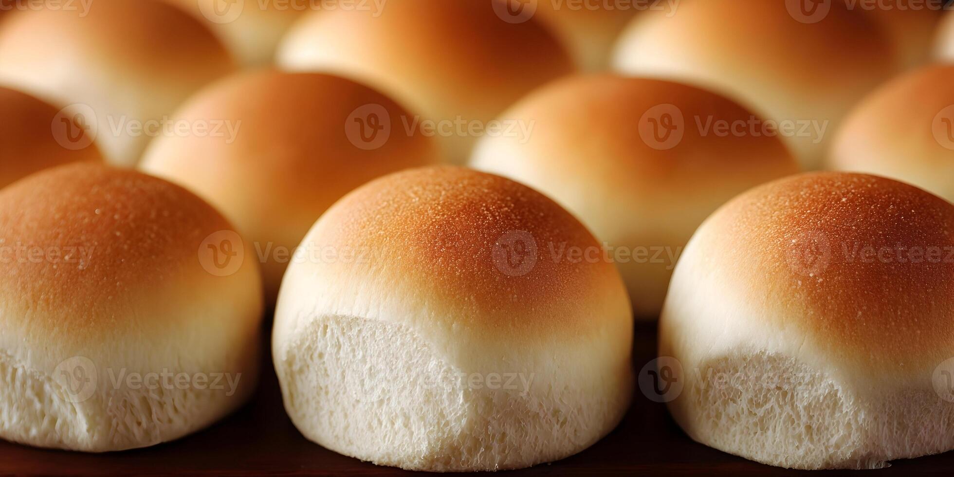 Closeup Golden Brown Bread Rolls Bakery Food Photography photo