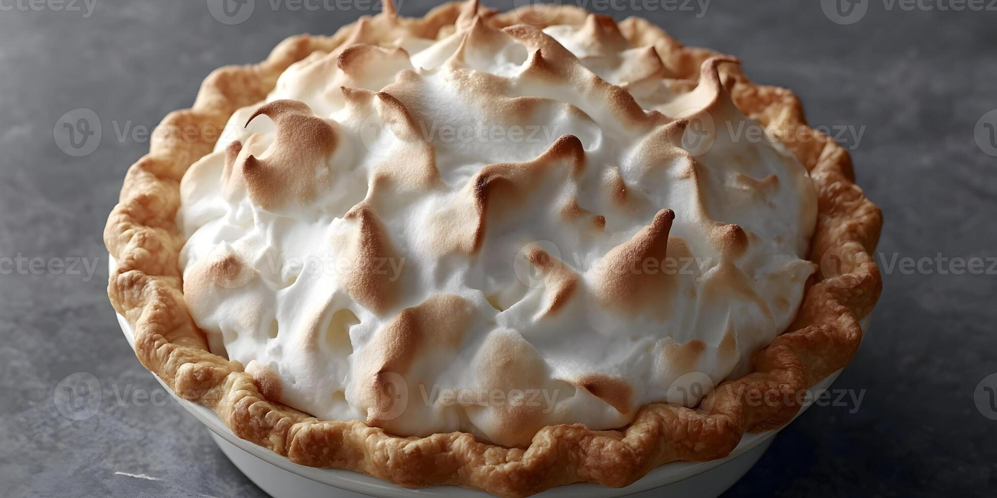 Gourmet Meringue Pie Delicious Dessert Sweet Treat Golden Brown Crust Creamy Filling Homemade Recipe Food Photography photo