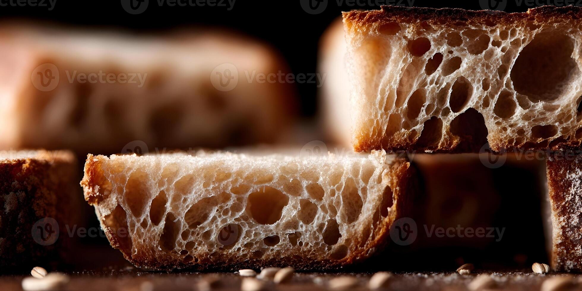Closeup Artisan Bread Slices Rustic Bakery Food Photography photo