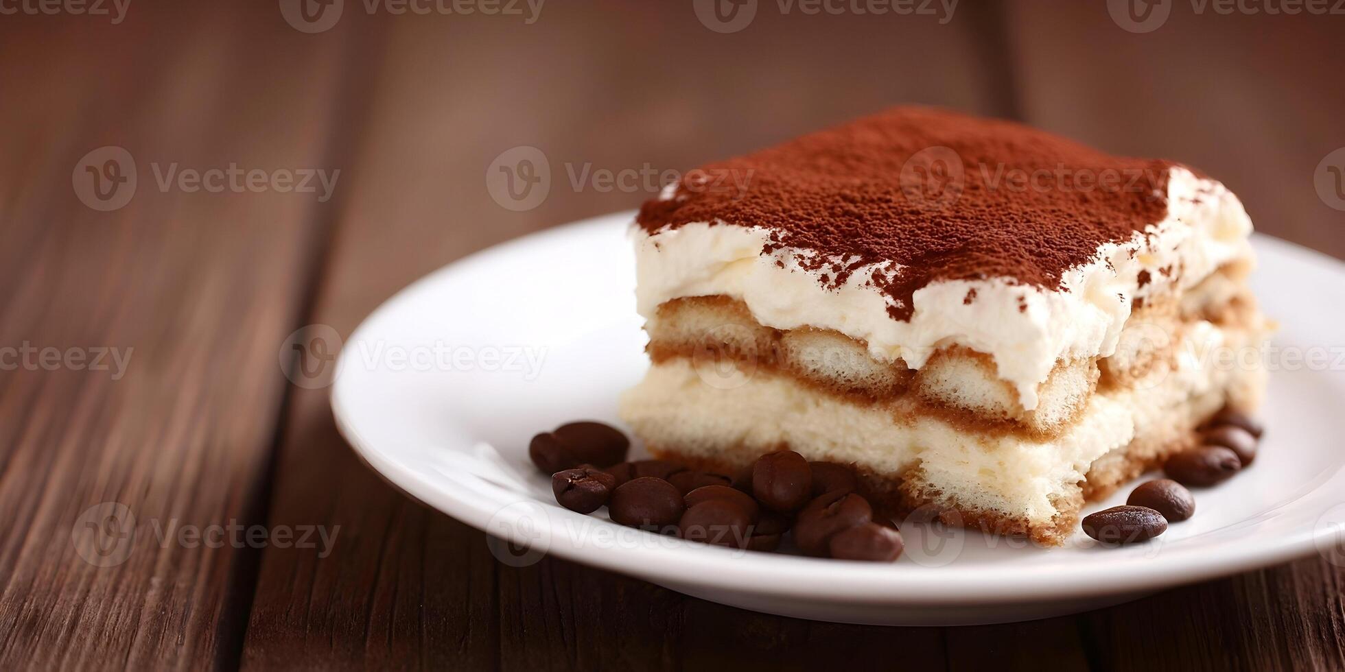 Delicious Tiramisu Dessert Coffee Beans Sweet Treat Italian Cuisine Food Photography photo