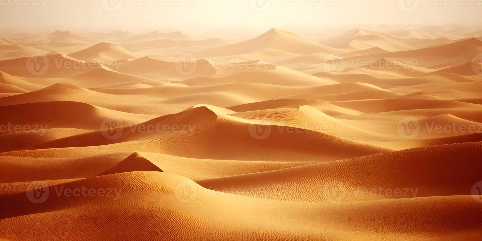 Golden Desert Dunes Landscape at Sunrise Sahara Desert Sand Dunes photo