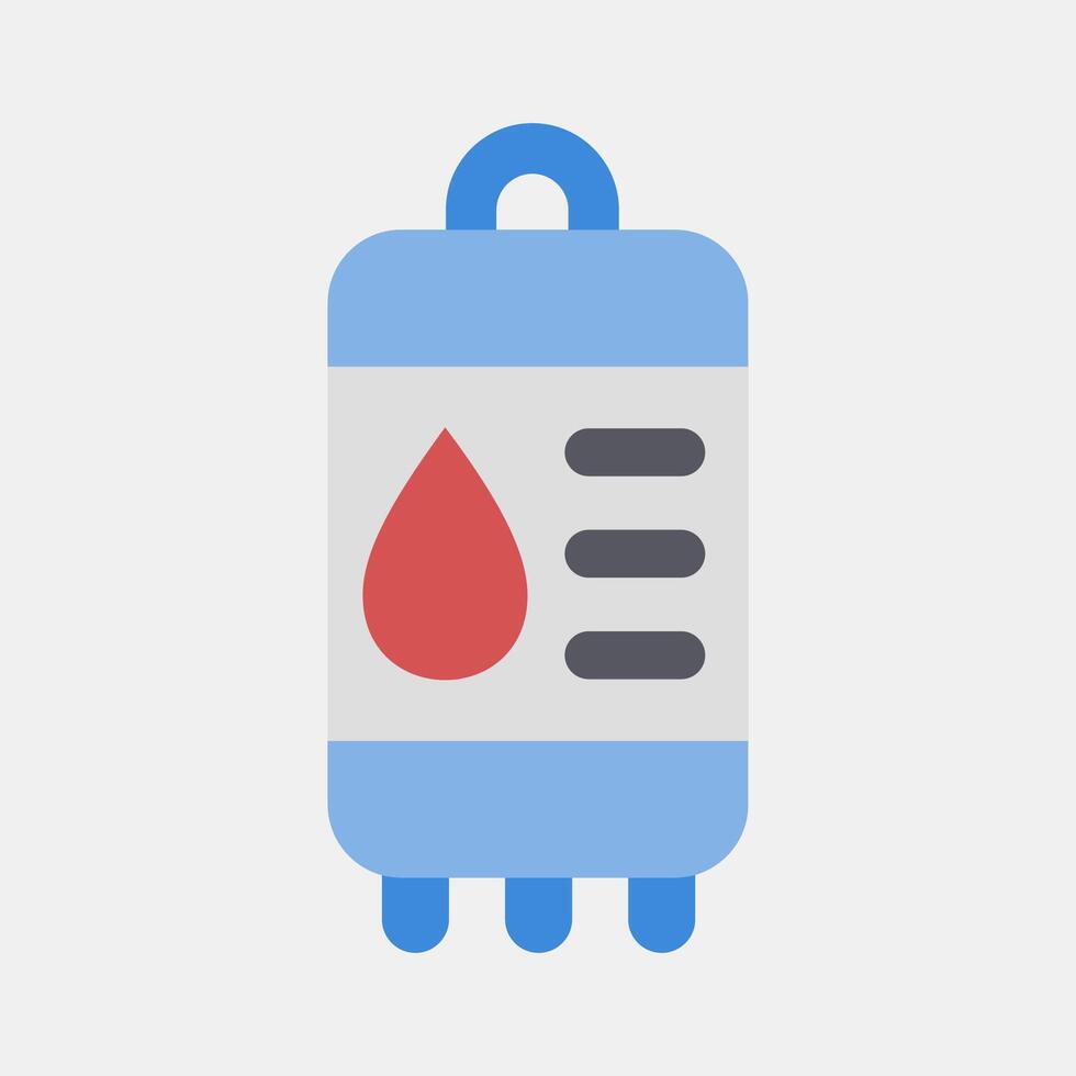 Icon blood bag. Medical elements. Icon in flat style. vector