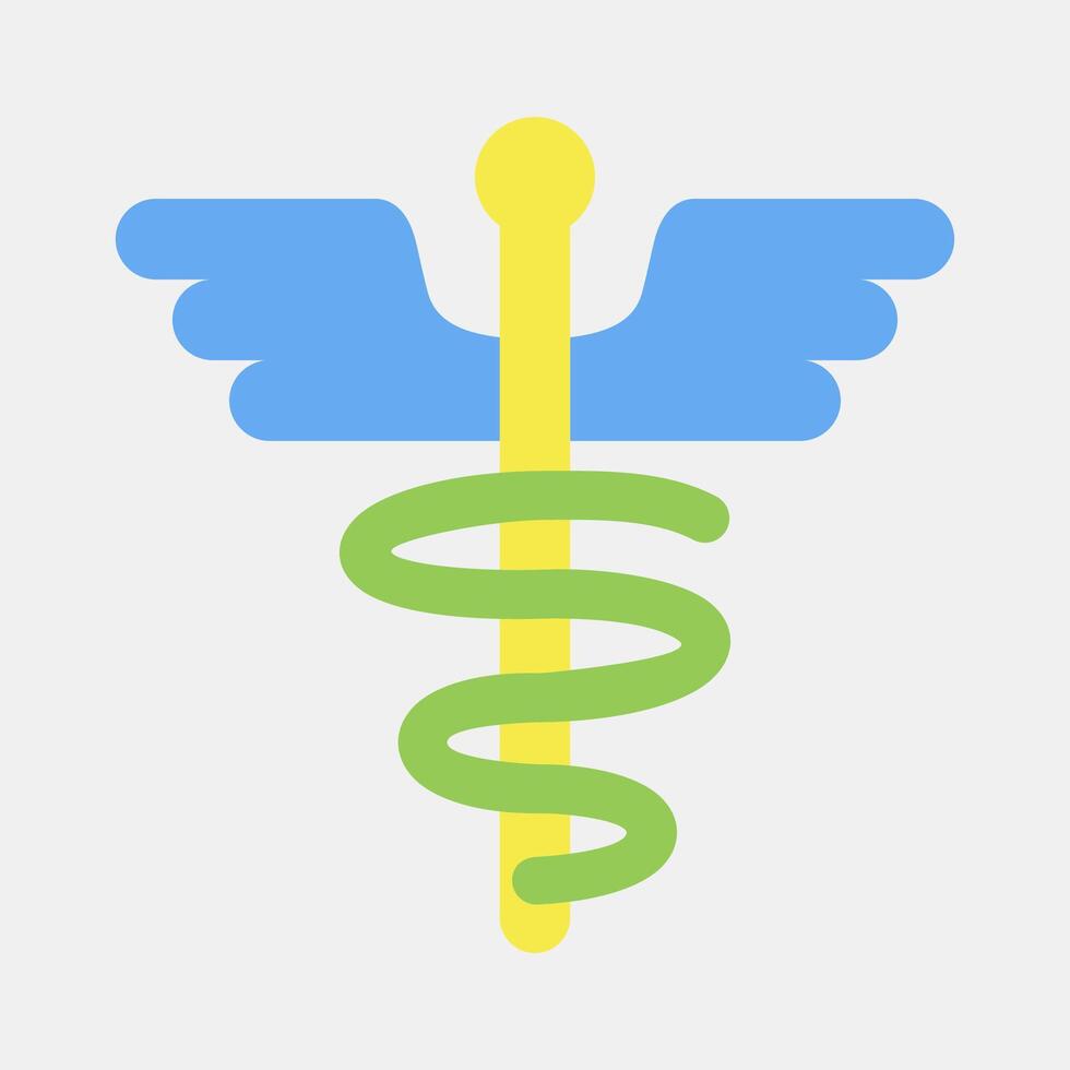 Icon aesculapius. Medical elements. Icon in flat style. vector